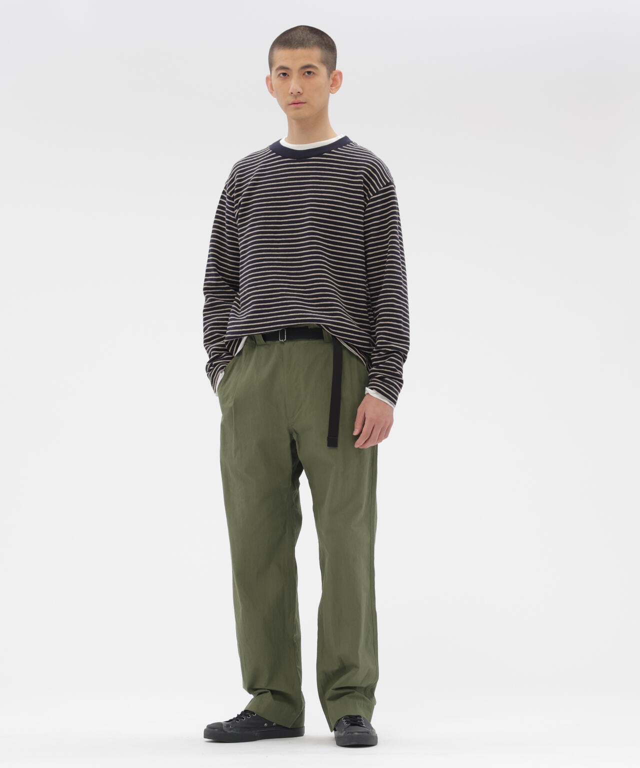 TEXTURED COTTON STRIPE TOP