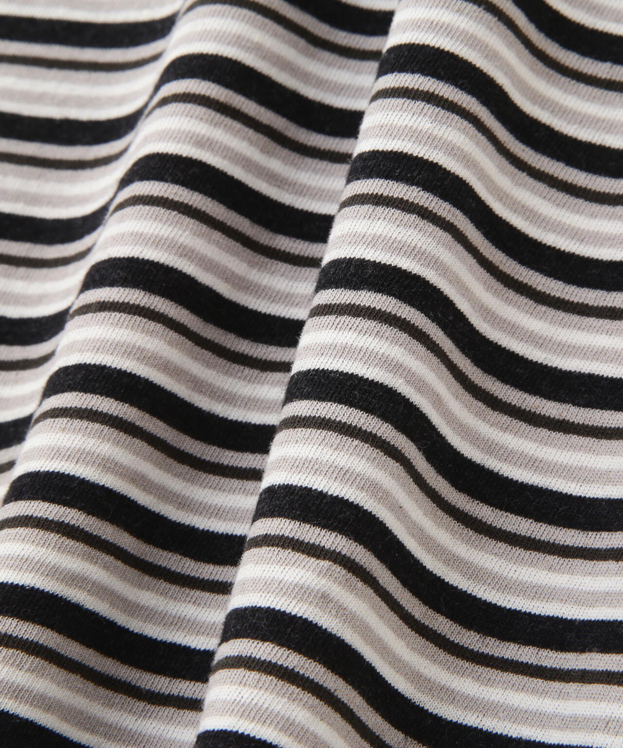 COTTON LINEN MULTI STRIPE JERSEY TOP