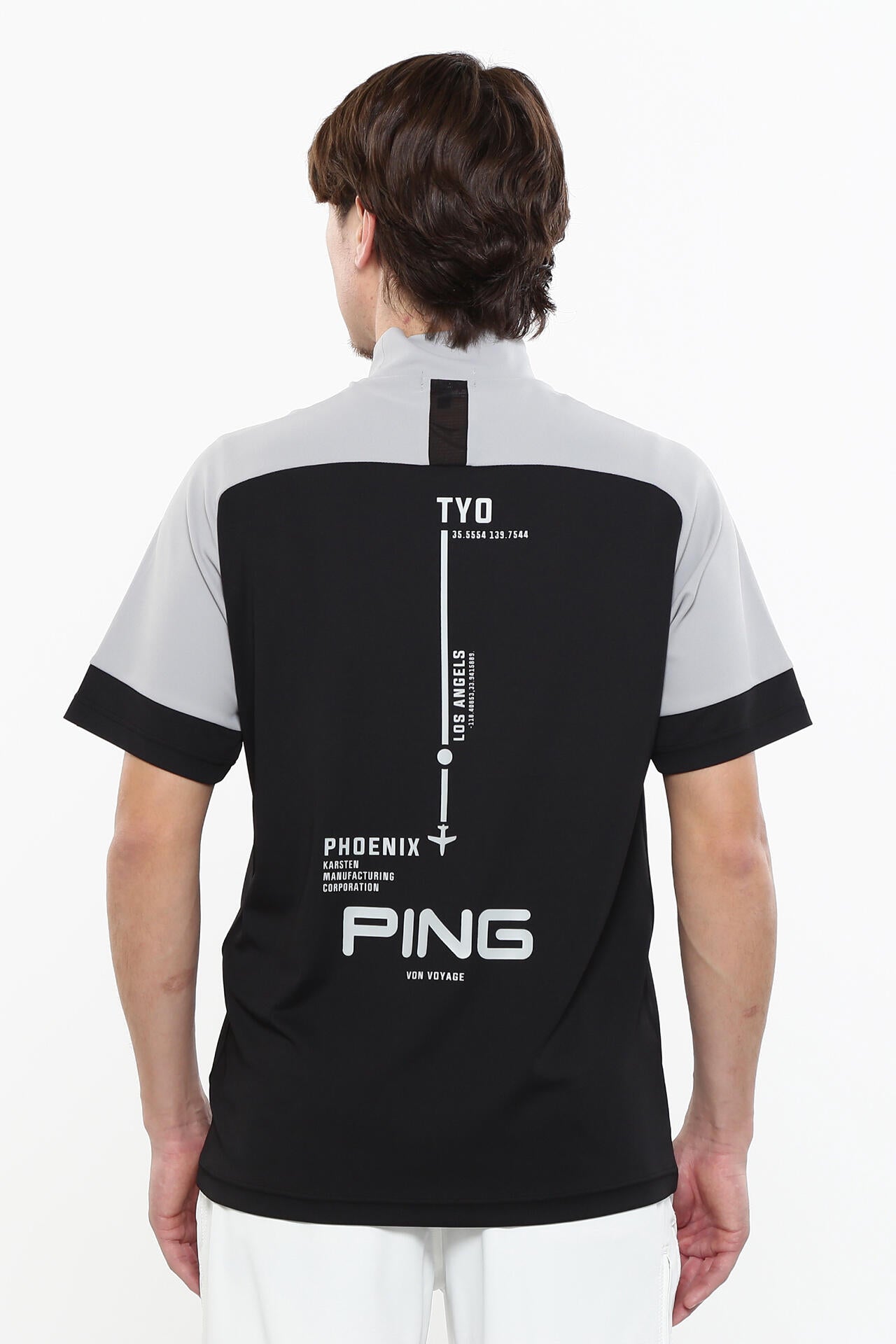 日本ゴルフツアー選手権蝉川プロ着用【PING APPAREL】涼風テラカノコ半袖ハイネックシャツ ＜PERFORMANCE＞ (MENS)