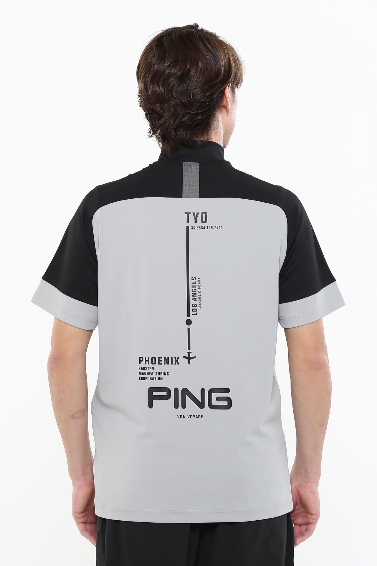 日本ゴルフツアー選手権蝉川プロ着用【PING APPAREL】涼風テラカノコ半袖ハイネックシャツ ＜PERFORMANCE＞ (MENS)