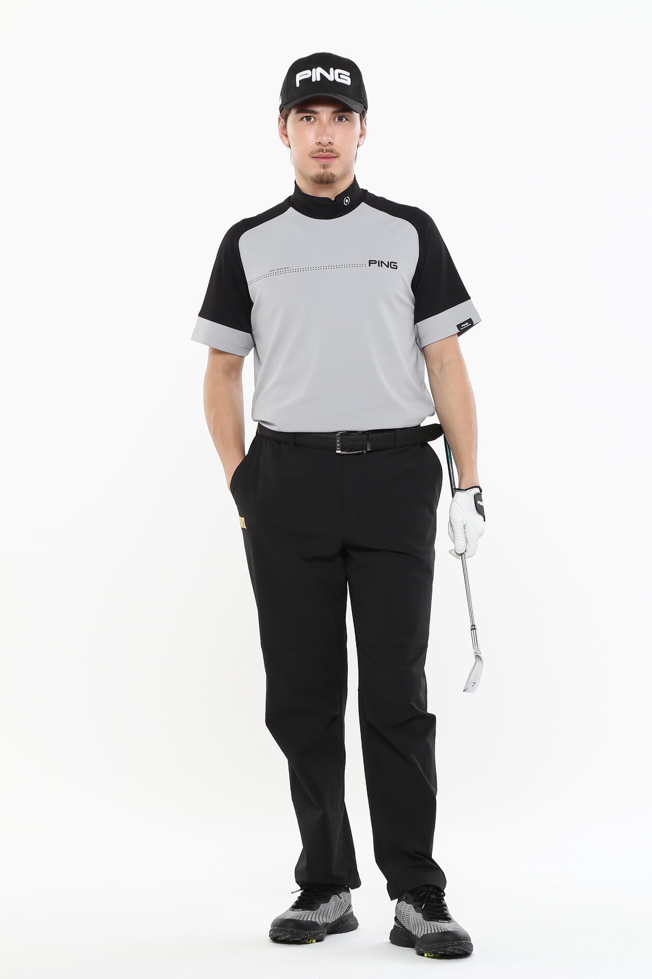 日本ゴルフツアー選手権蝉川プロ着用【PING APPAREL】涼風テラカノコ半袖ハイネックシャツ ＜PERFORMANCE＞ (MENS)