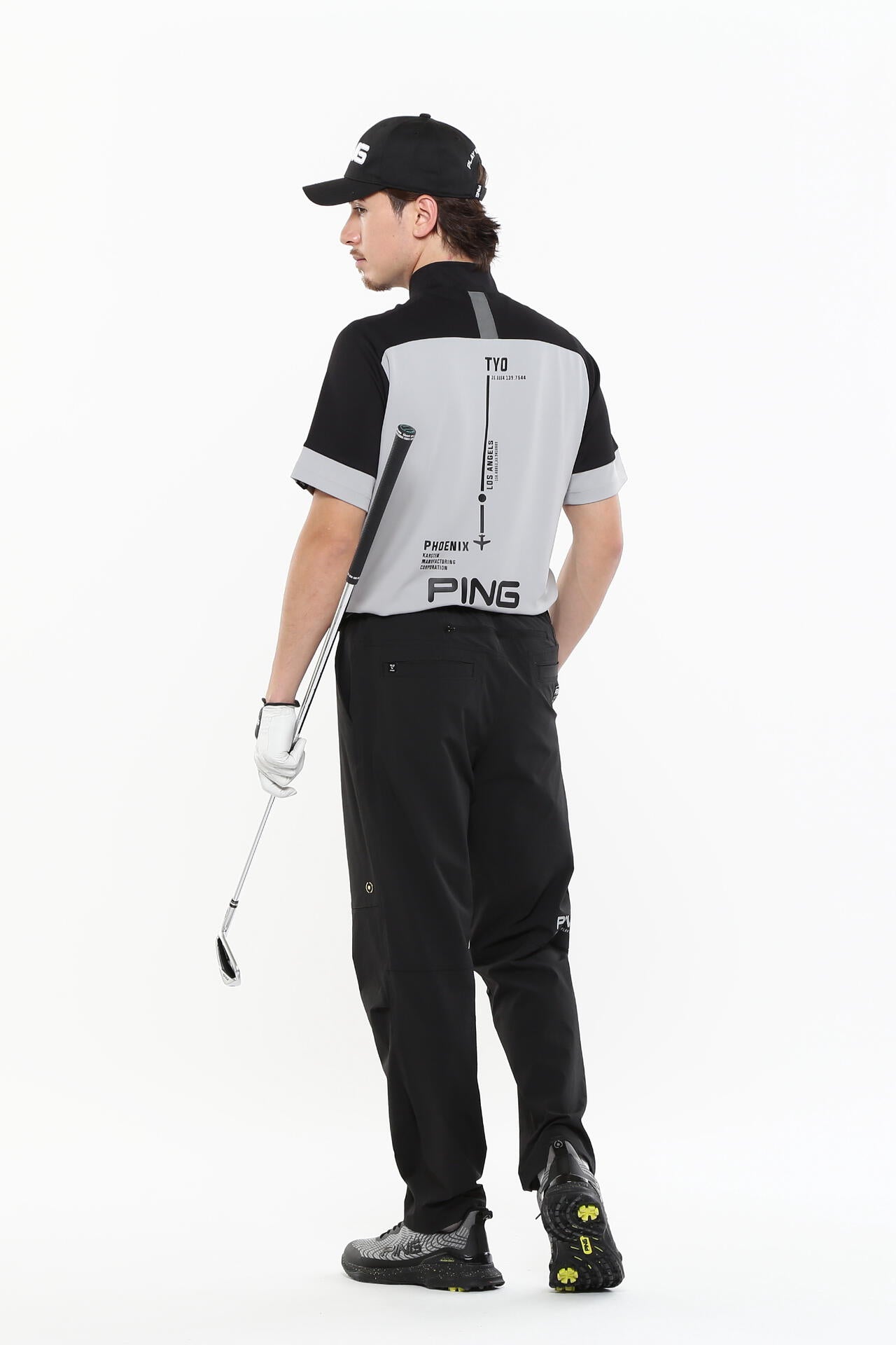 日本ゴルフツアー選手権蝉川プロ着用【PING APPAREL】涼風テラカノコ半袖ハイネックシャツ ＜PERFORMANCE＞ (MENS)