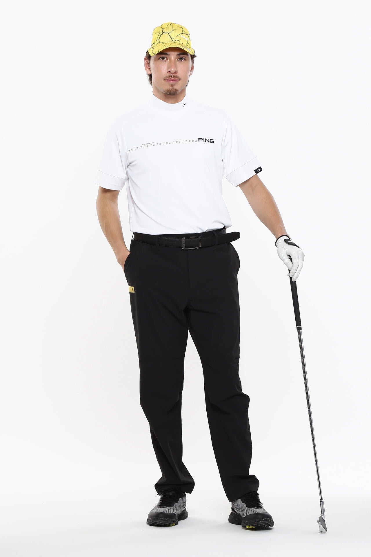 日本ゴルフツアー選手権蝉川プロ着用【PING APPAREL】涼風テラカノコ半袖ハイネックシャツ ＜PERFORMANCE＞ (MENS)