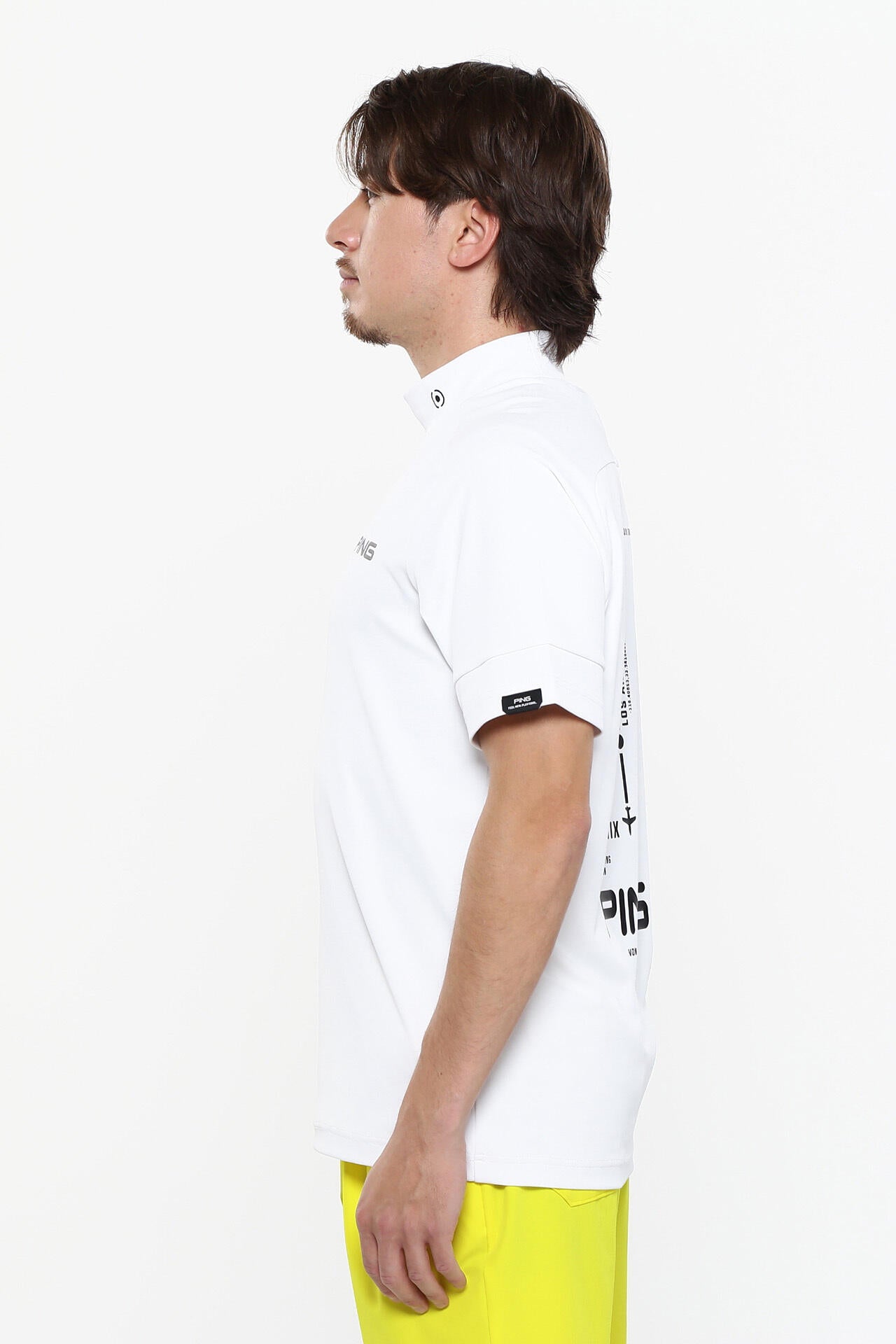 日本ゴルフツアー選手権蝉川プロ着用【PING APPAREL】涼風テラカノコ半袖ハイネックシャツ ＜PERFORMANCE＞ (MENS)