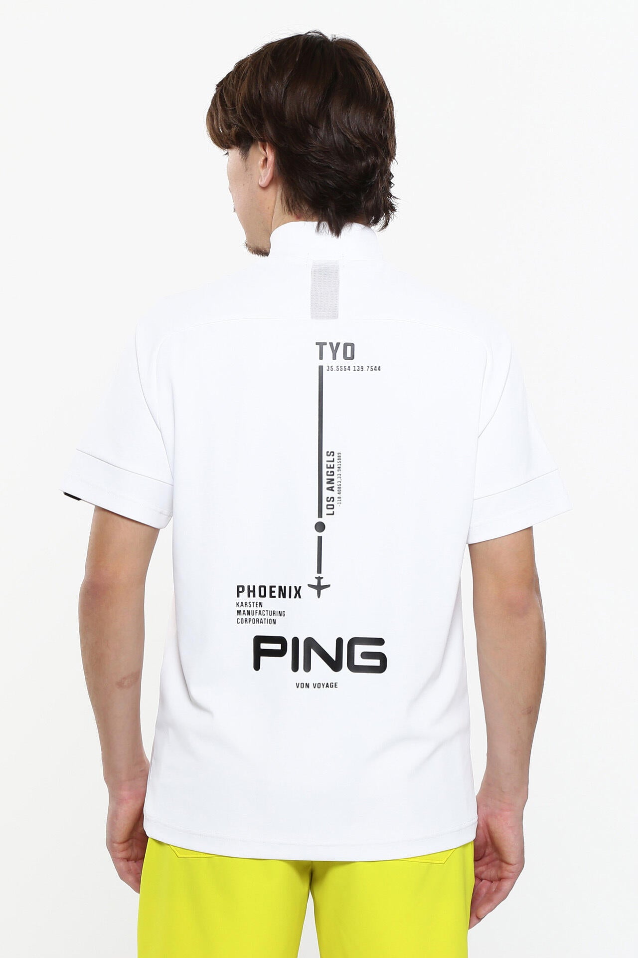 日本ゴルフツアー選手権蝉川プロ着用【PING APPAREL】涼風テラカノコ半袖ハイネックシャツ ＜PERFORMANCE＞ (MENS)