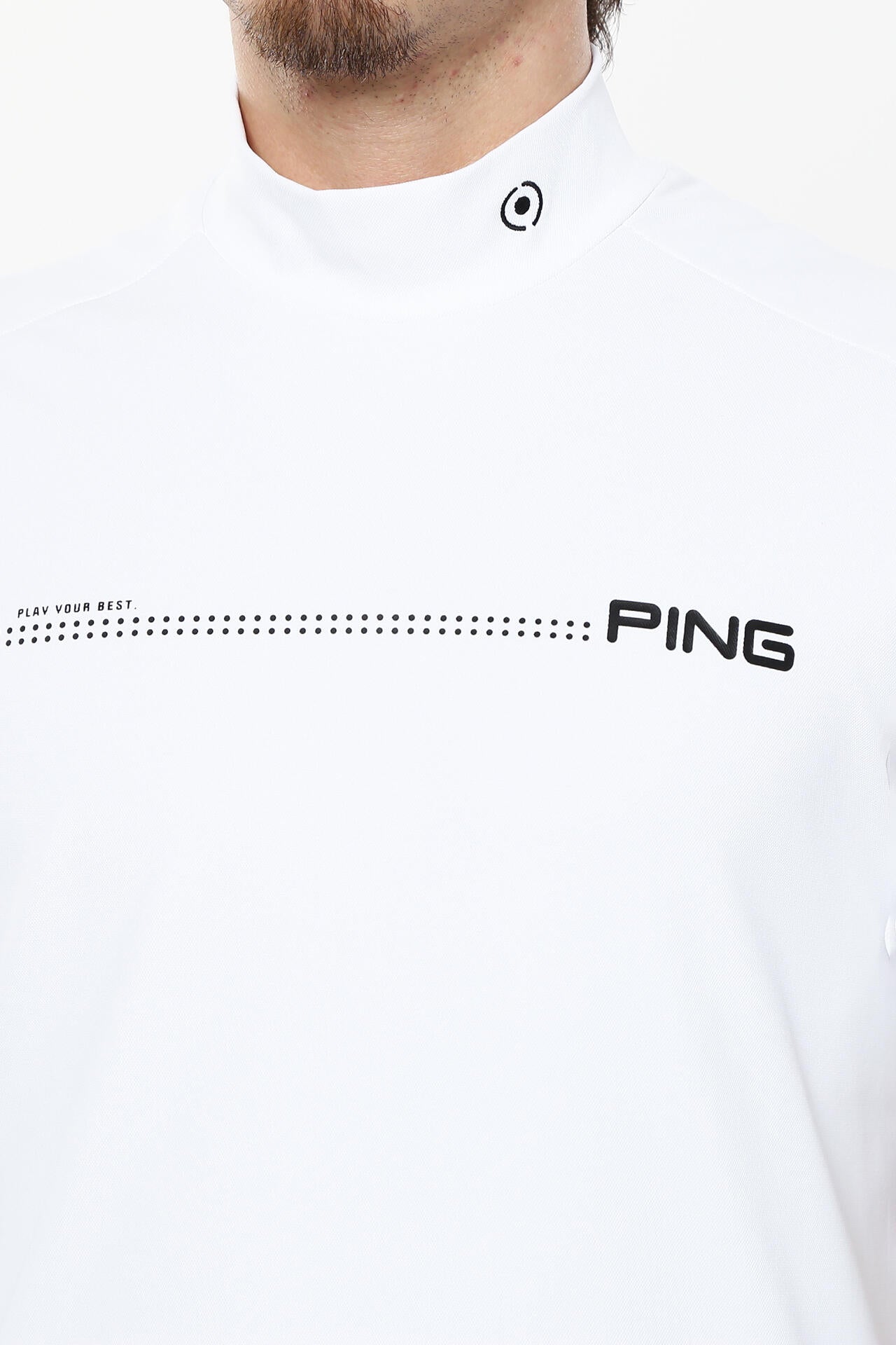 日本ゴルフツアー選手権蝉川プロ着用【PING APPAREL】涼風テラカノコ半袖ハイネックシャツ ＜PERFORMANCE＞ (MENS)