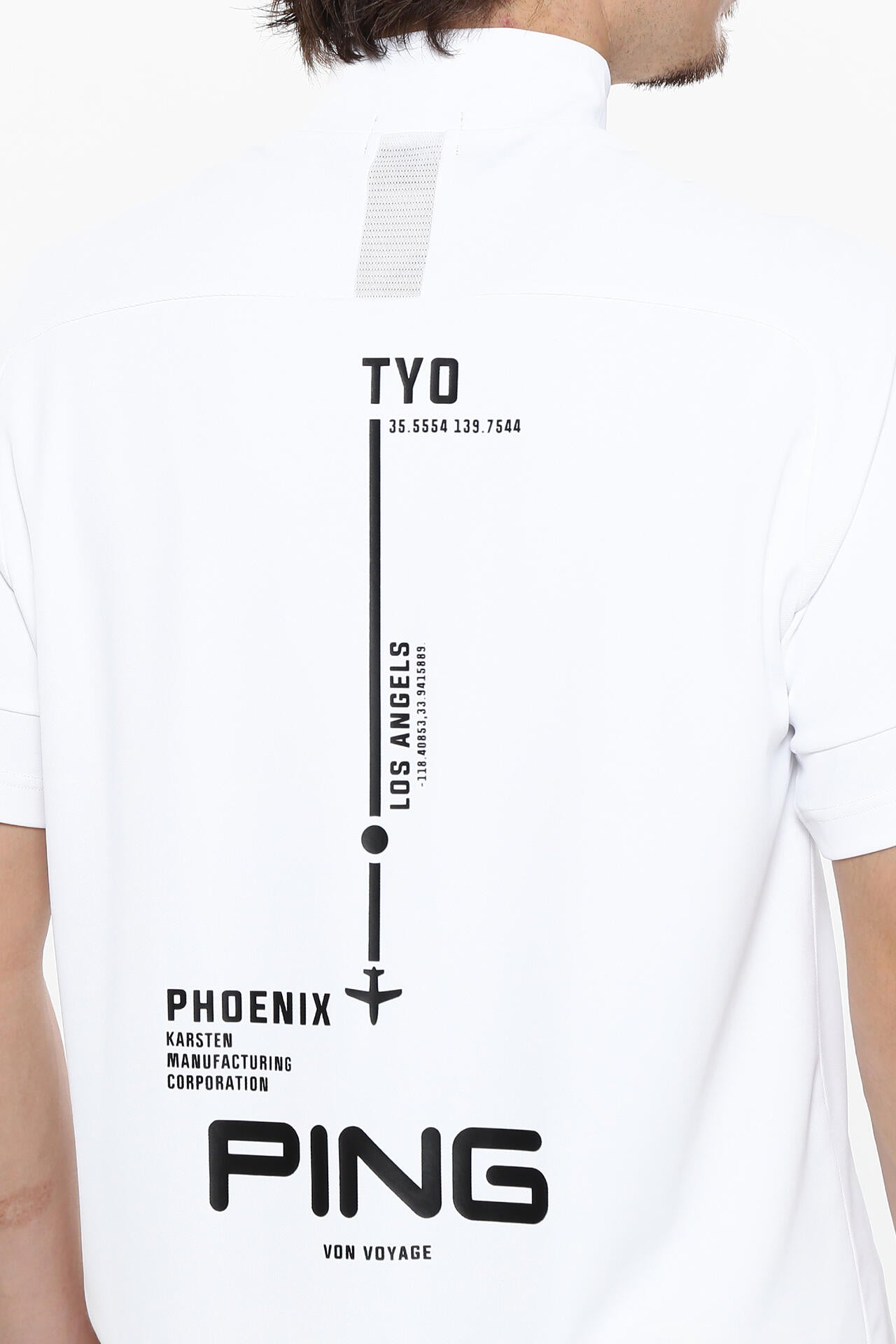 日本ゴルフツアー選手権蝉川プロ着用【PING APPAREL】涼風テラカノコ半袖ハイネックシャツ ＜PERFORMANCE＞ (MENS)