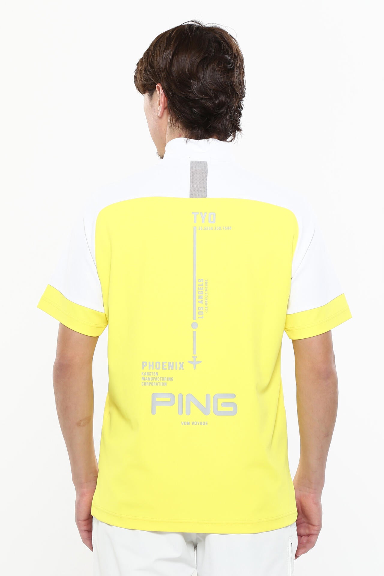 日本ゴルフツアー選手権蝉川プロ着用【PING APPAREL】涼風テラカノコ半袖ハイネックシャツ ＜PERFORMANCE＞ (MENS)