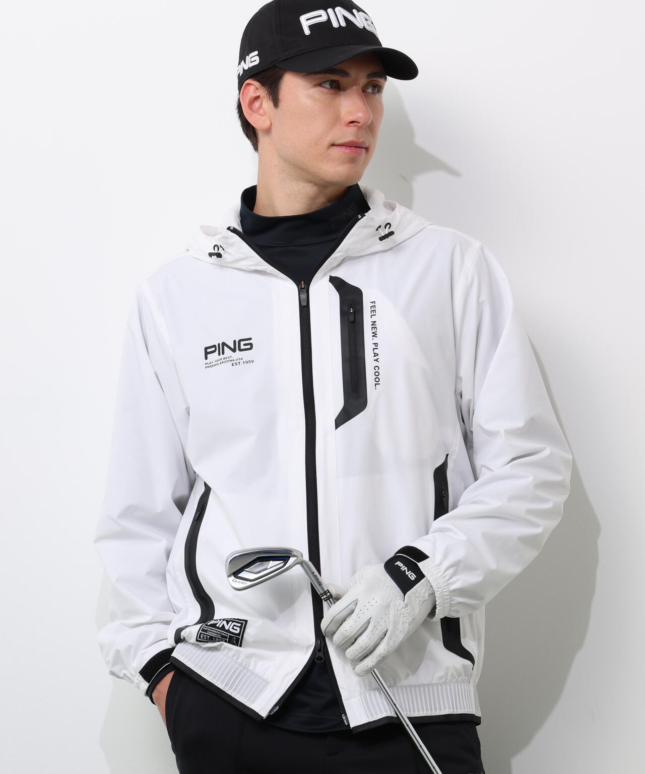 【PING APPAREL】撥水フルジップフーディーブルゾン ＜GOLD＞ (MENS)