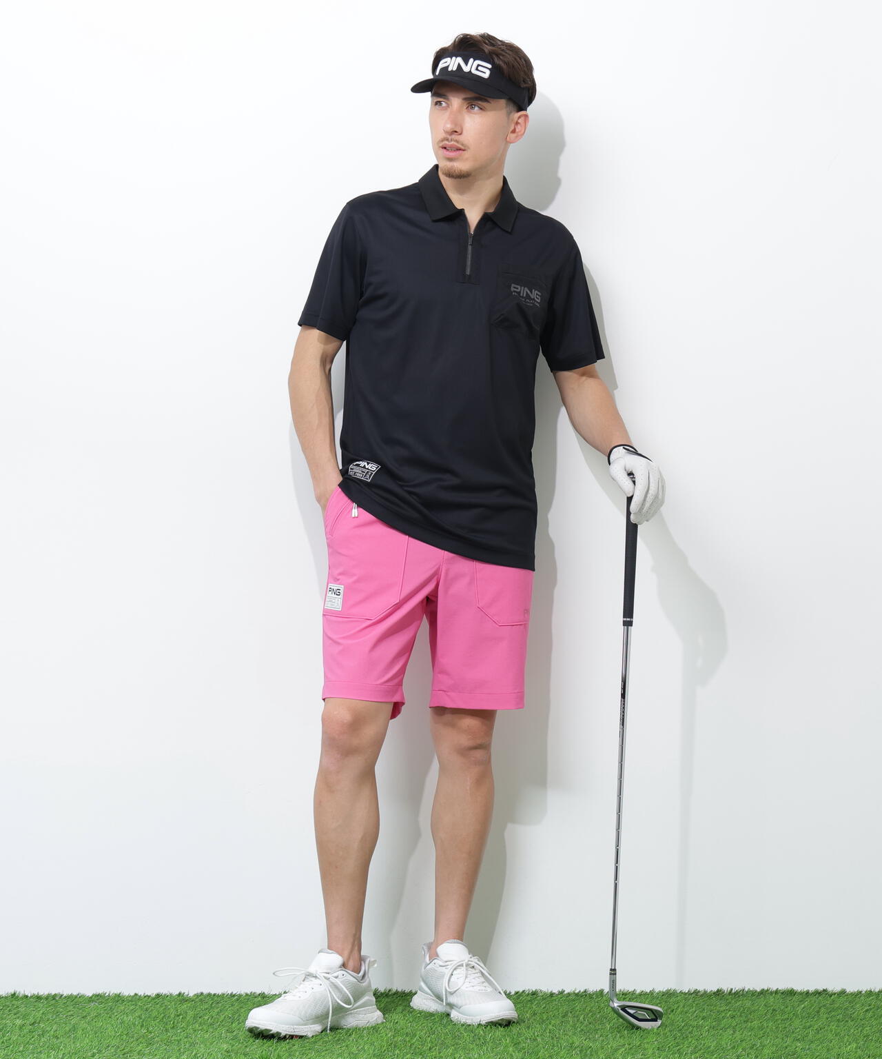 【PING APPAREL】全方向ストレッチドライタッチリップストップショートパンツ ＜GOLD＞ (MENS)