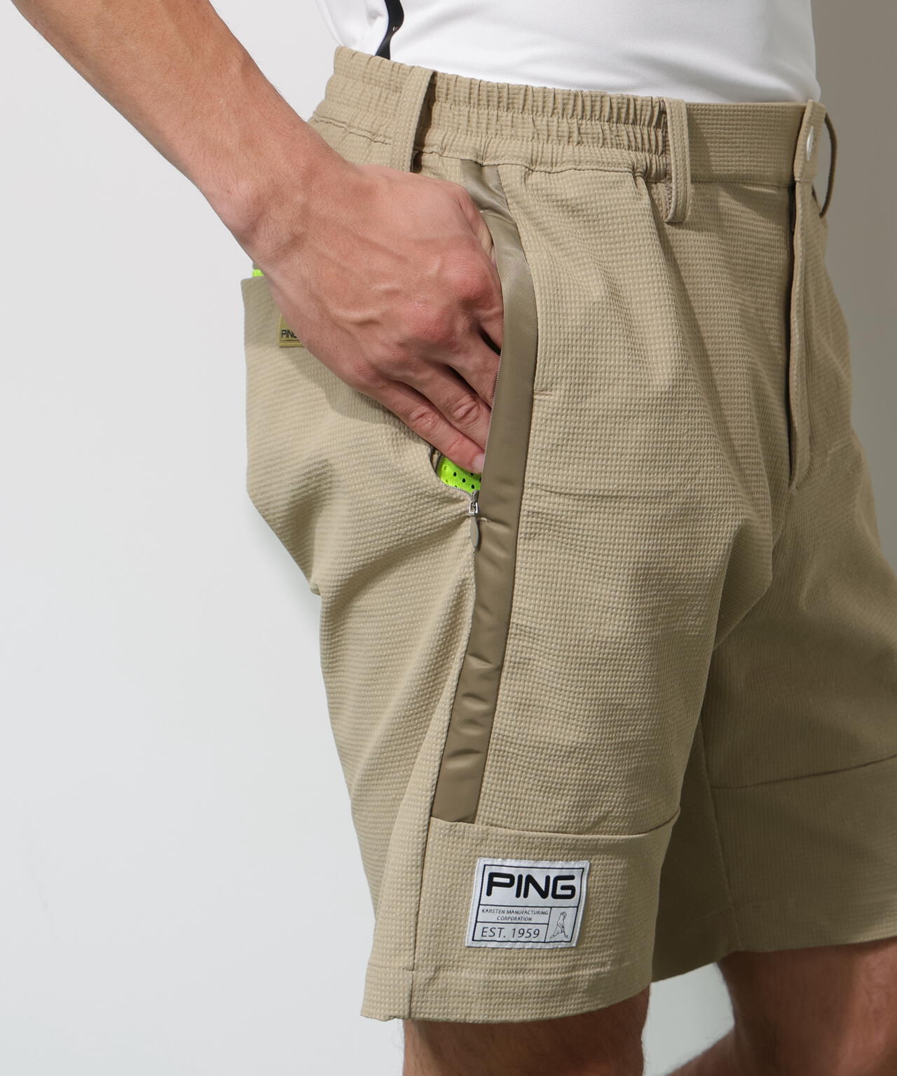 【PING APPAREL】全方向ストレッチ 緯二重ショートパンツ ＜GOLD＞ (MENS)