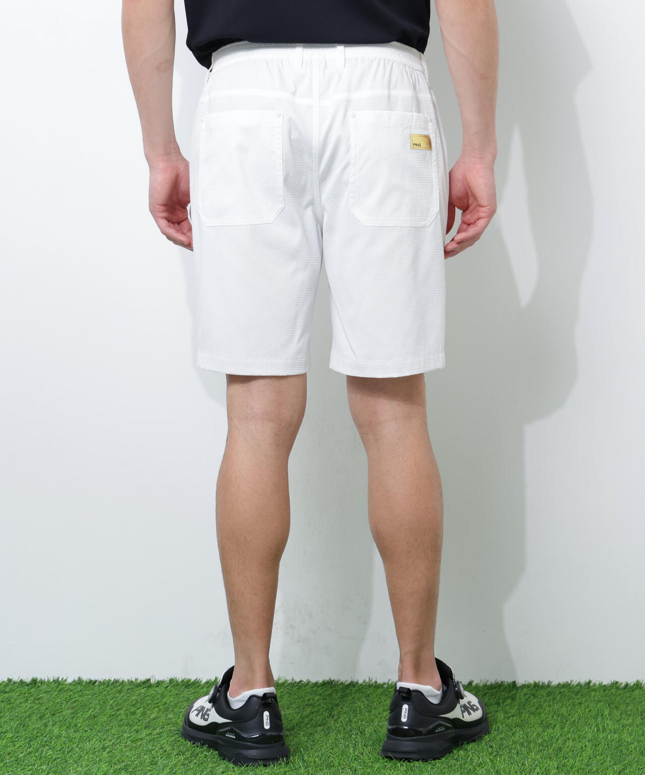 【PING APPAREL】ストレッチサッカー5ポケットショートパンツ ＜GOLD＞ (MENS)