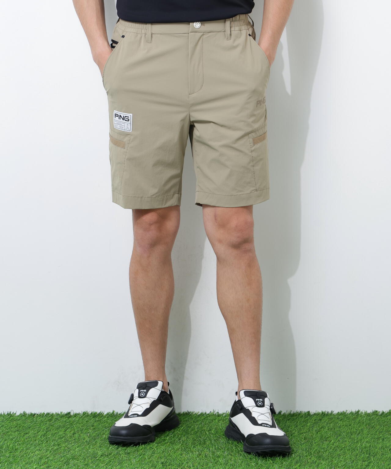 【PING APPAREL】ストレッチ冷感ショートパンツ ＜GOLD＞ (MENS)