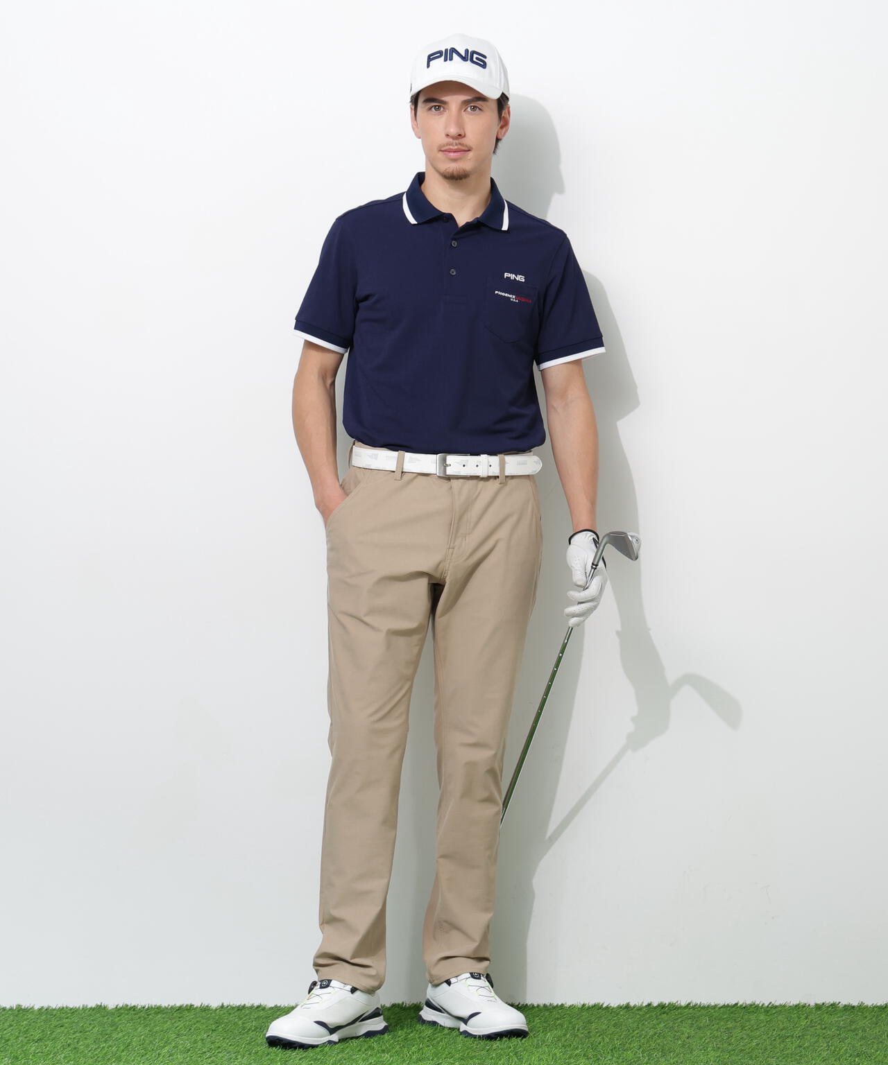 【PING APPAREL】スナップテックス半袖ラインポロシャツ ＜NATIVE＞ (MENS)