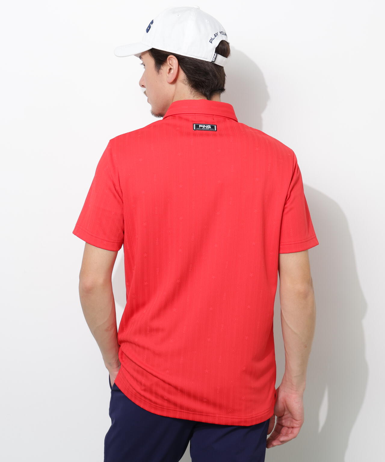 【PING APPAREL】凸凹ストライプジャガード半袖ポロシャツ ＜NATIVE＞ (MENS)