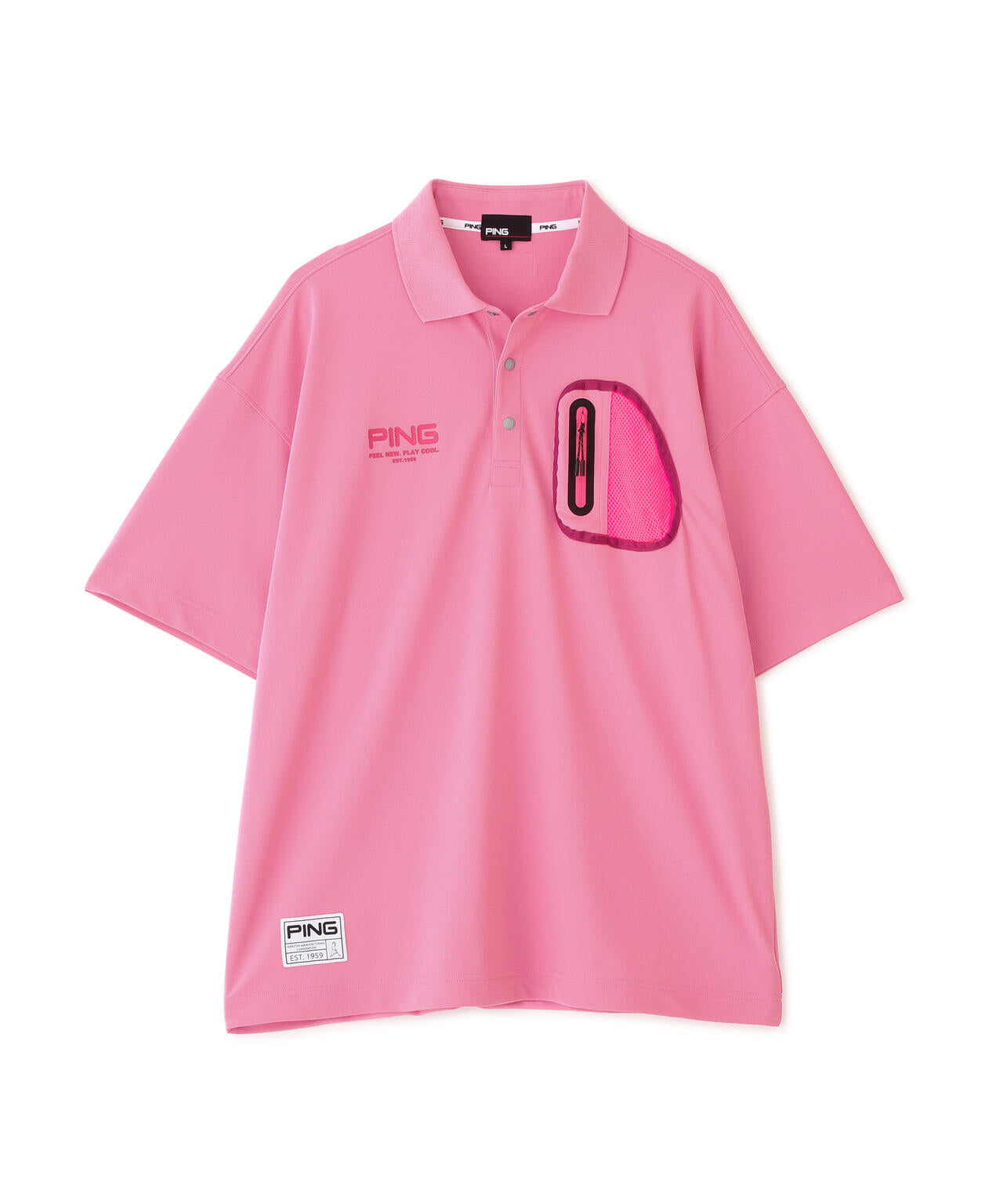 【PING APPAREL】半袖カノコオーバーポロシャツ ＜GOLD＞ (MENS)