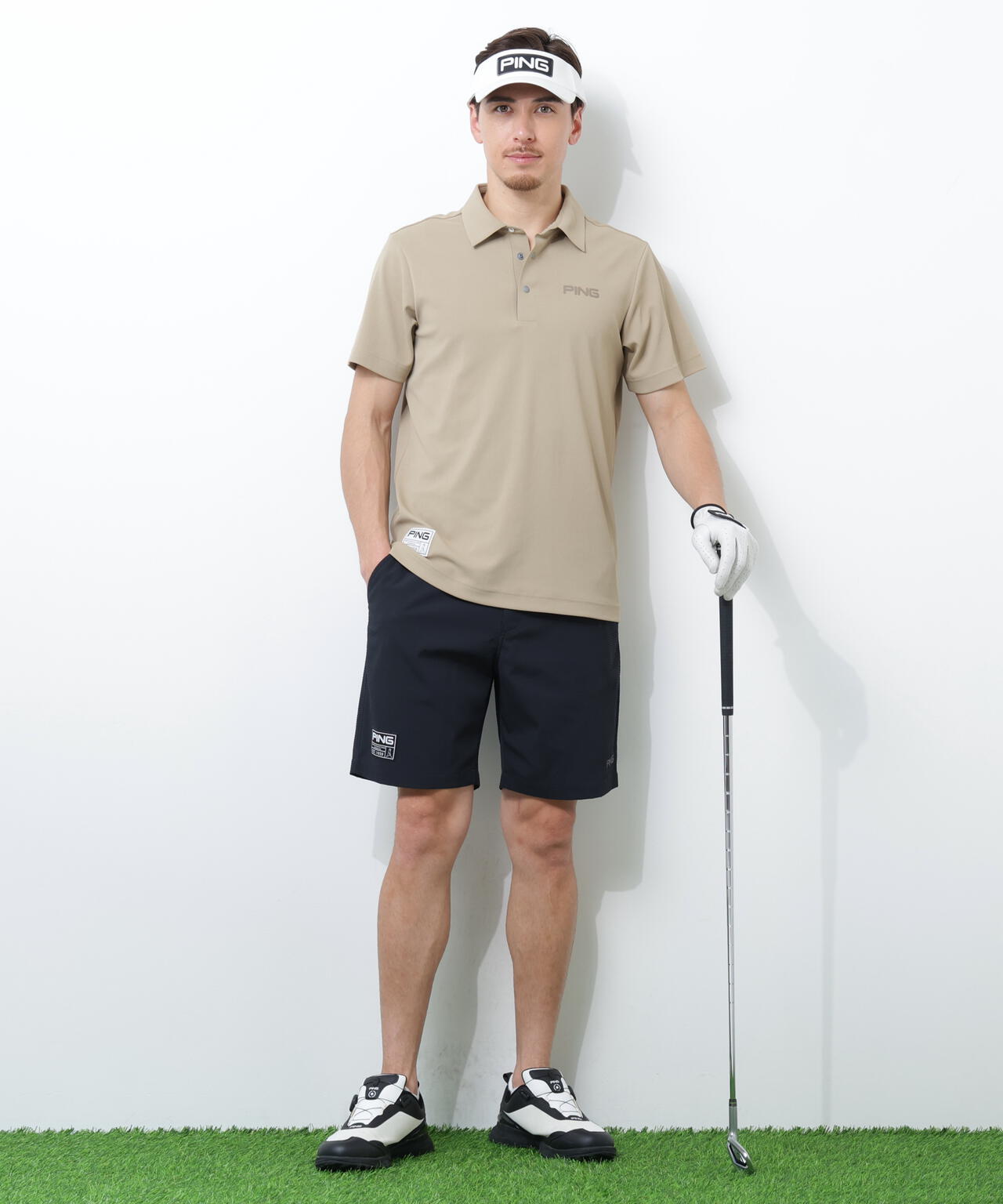 【PING APPAREL】スーパーシェルター06半袖ポロシャツ ＜GOLD＞ (MENS)