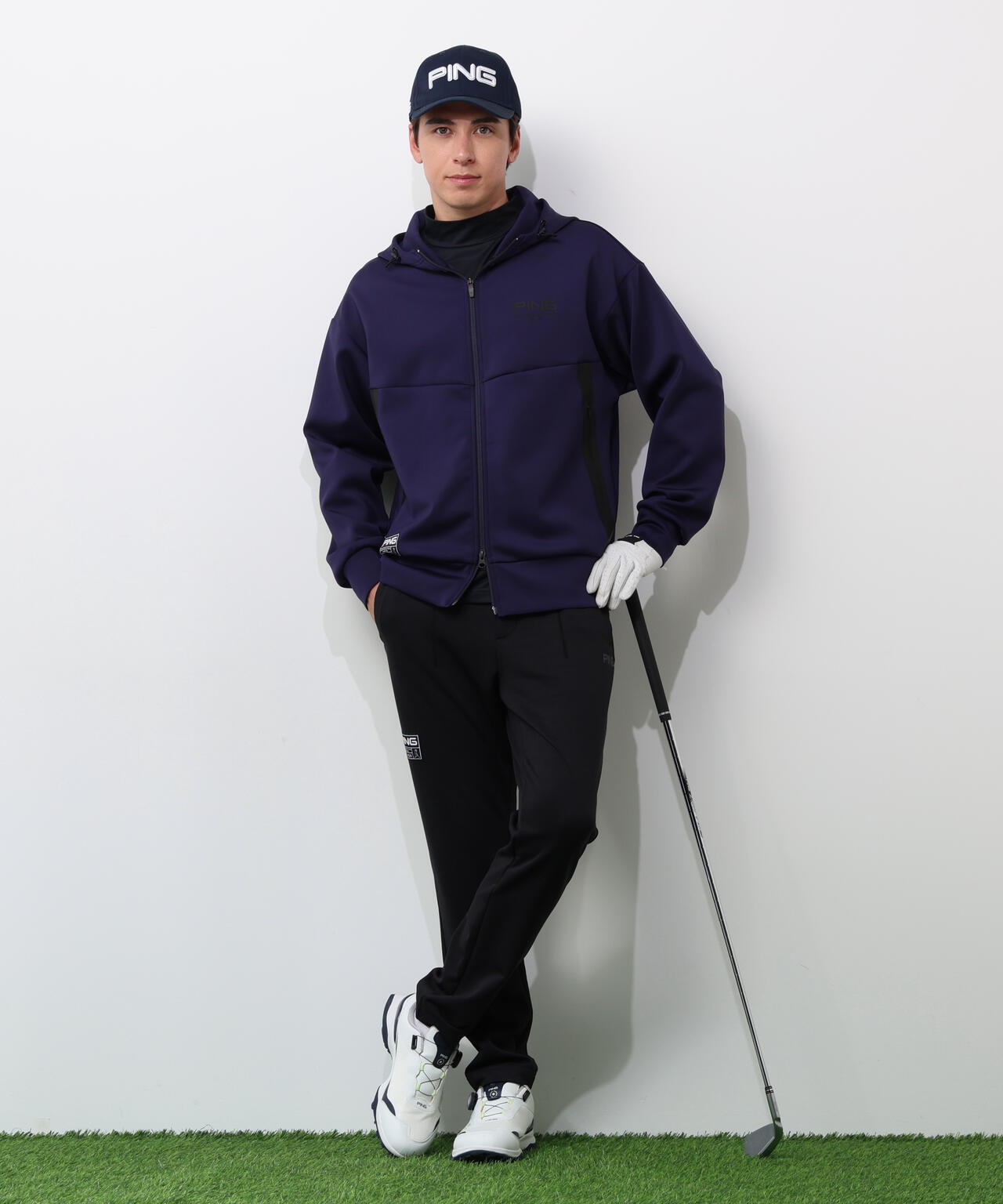 【PING APPAREL】ダンボールニットフルジップフーディー ＜GOLD＞ (MENS)