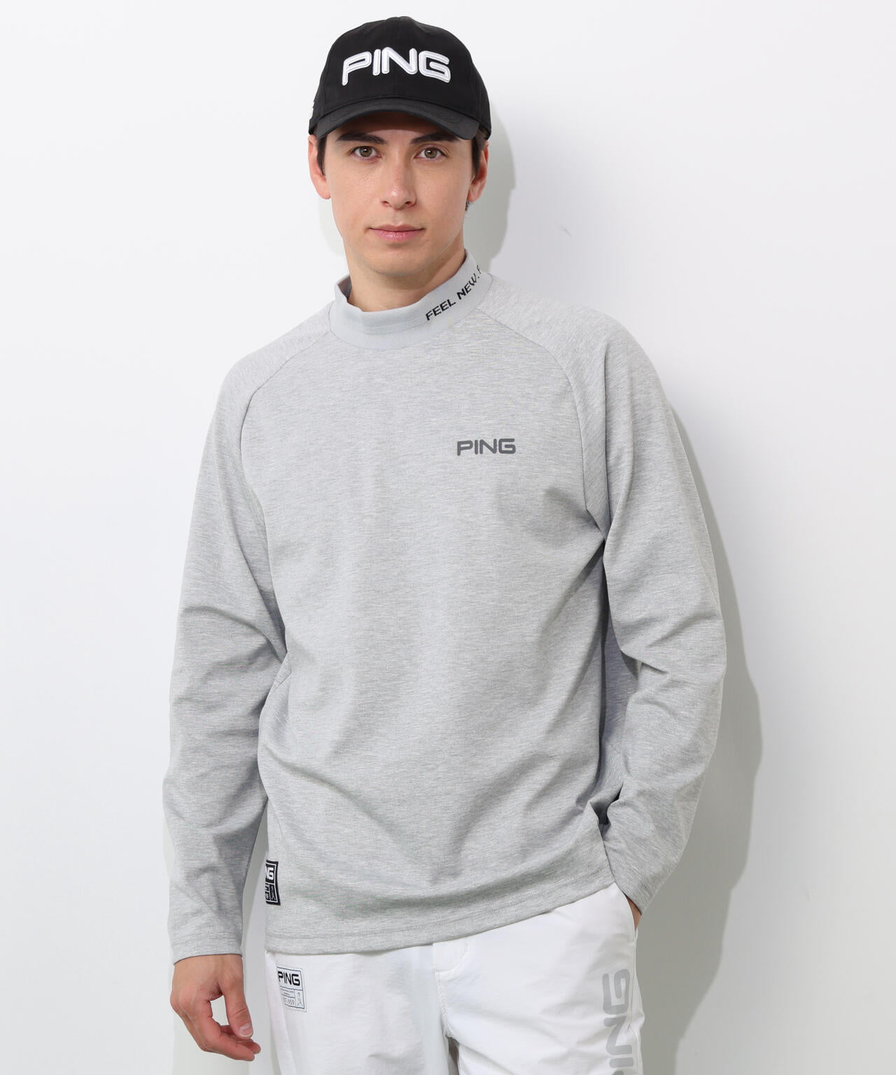 【PING APPAREL】冷感ポンチハイネックシャツ ＜GOLD＞ (MENS)