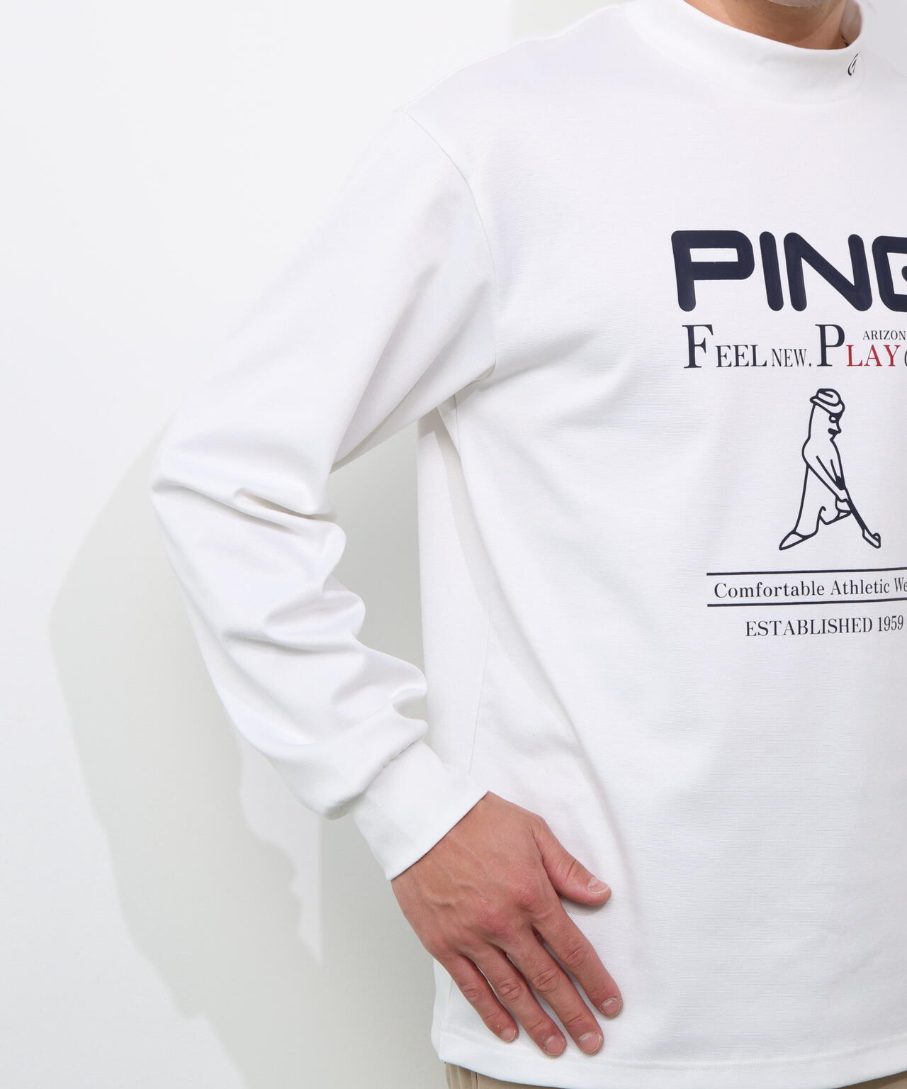 【PING APPAREL】冷感ポンチハイネックシャツ ＜NATIVE＞ (MENS)