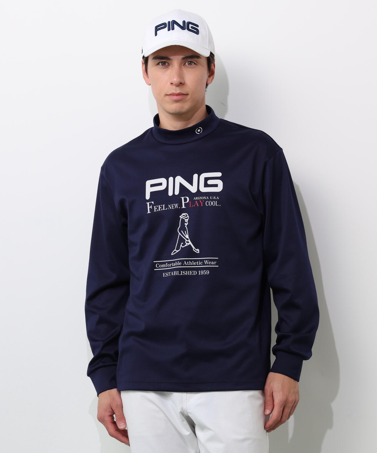 【PING APPAREL】冷感ポンチハイネックシャツ ＜NATIVE＞ (MENS)