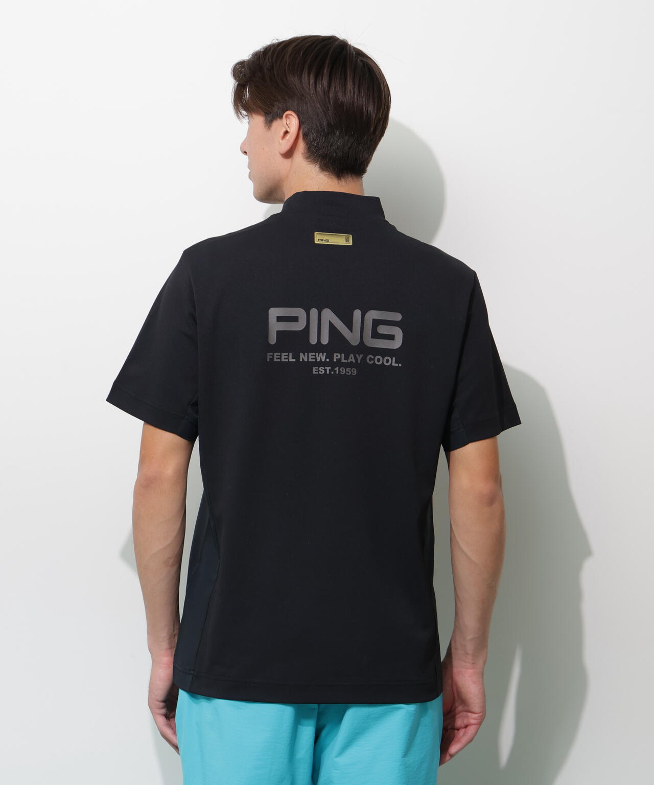 【PING APPAREL】レイブロック半袖ハイネックカットソー ＜GOLD＞ (MENS)