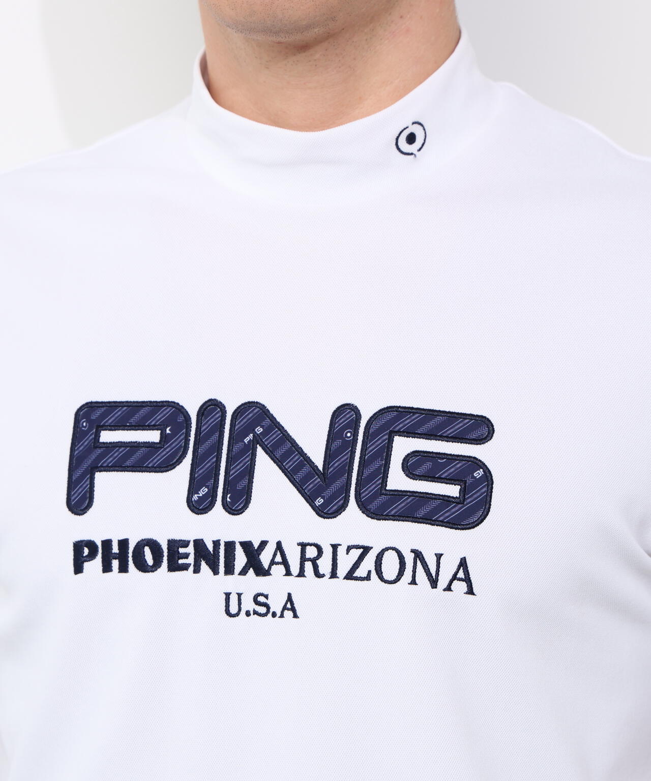 【PING APPAREL】アップリケ半袖ハイネックシャツ ＜NATIVE＞ (MENS)