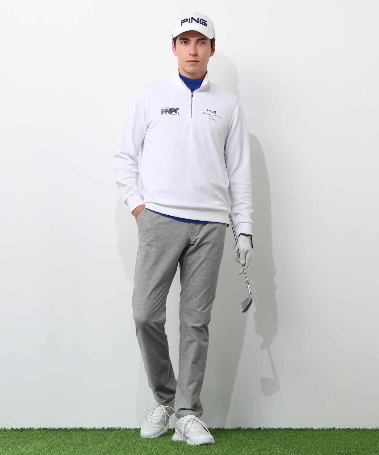 【PING APPAREL】アップリケ半袖ハイネックシャツ ＜NATIVE＞ (MENS)