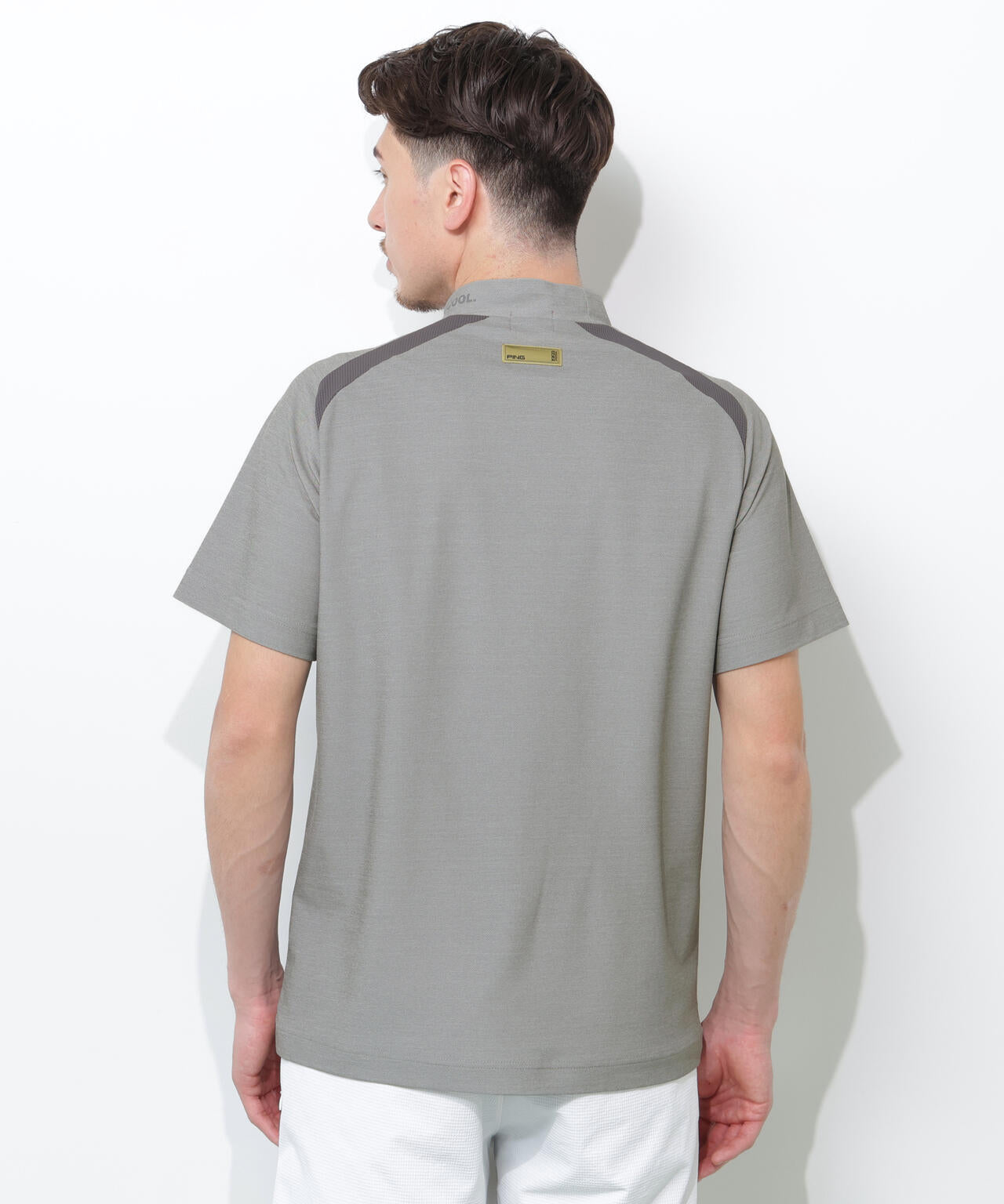 【PING APPAREL】レイブロックエコマイクロカノコ半袖ハイネックシャツ ＜GOLD＞ (MENS)