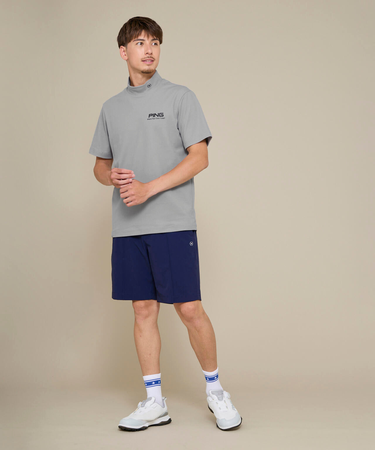 【PING APPAREL】【10カラーシリーズ】PEカノコ半袖ハイネックシャツ ＜NATIVE＞ (MENS)