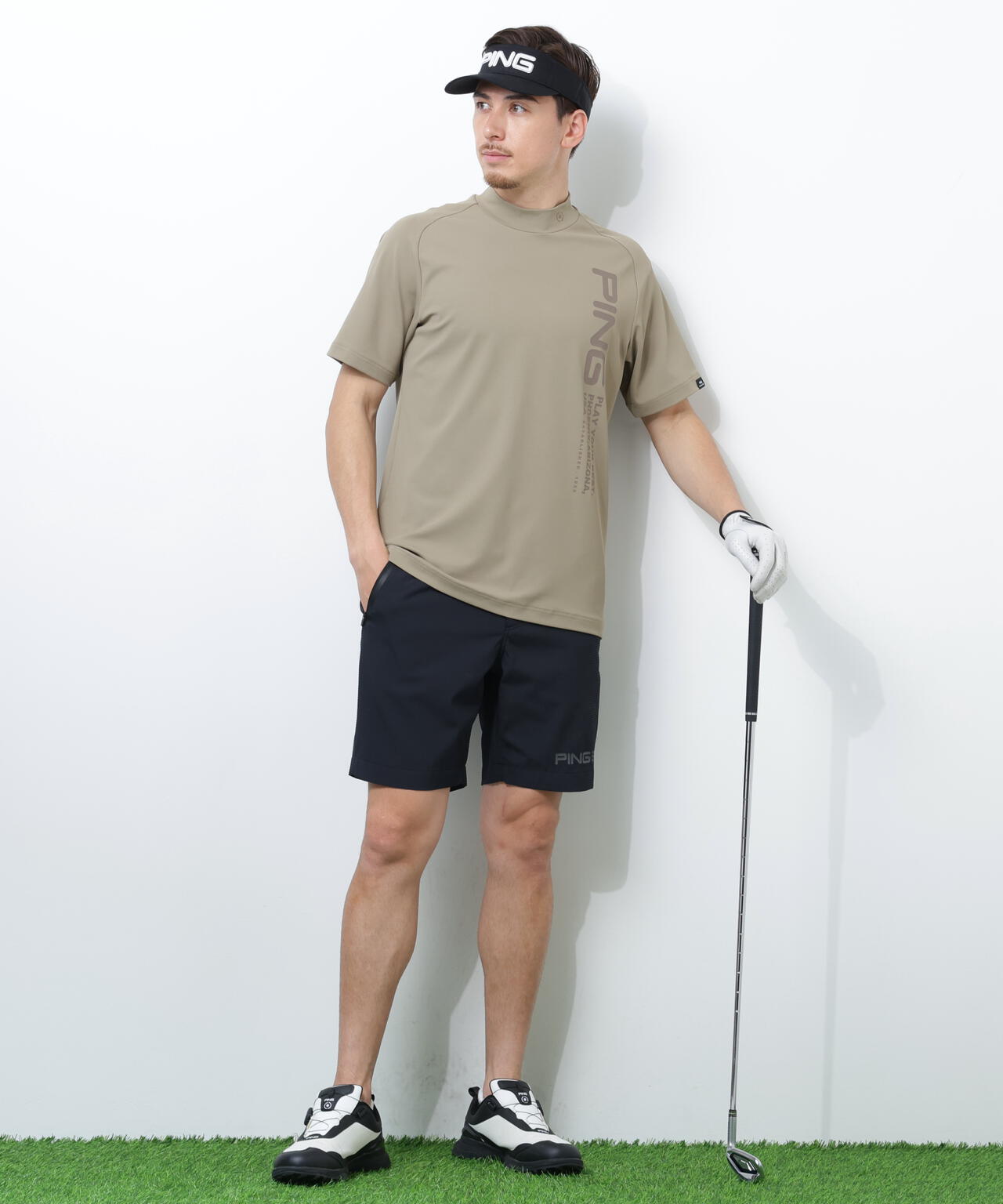 【PING APPAREL】テラカノコ半袖ハイネックシャツ ＜PERFORMANCE＞ (MENS)