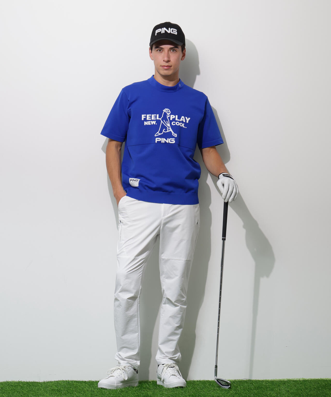 【PING APPAREL】Mr.PING 半袖ハイネックニットプルオーバー ＜GOLD＞ (MENS)
