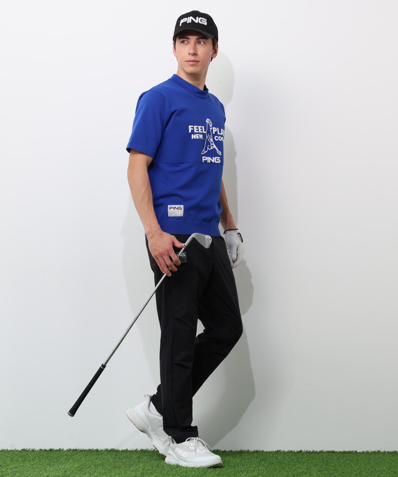 【PING APPAREL】Mr.PING 半袖ハイネックニットプルオーバー ＜GOLD＞ (MENS)