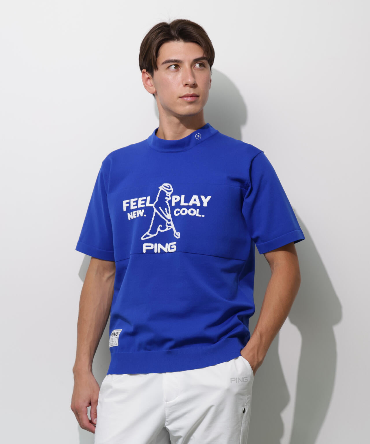 【PING APPAREL】Mr.PING 半袖ハイネックニットプルオーバー ＜GOLD＞ (MENS)