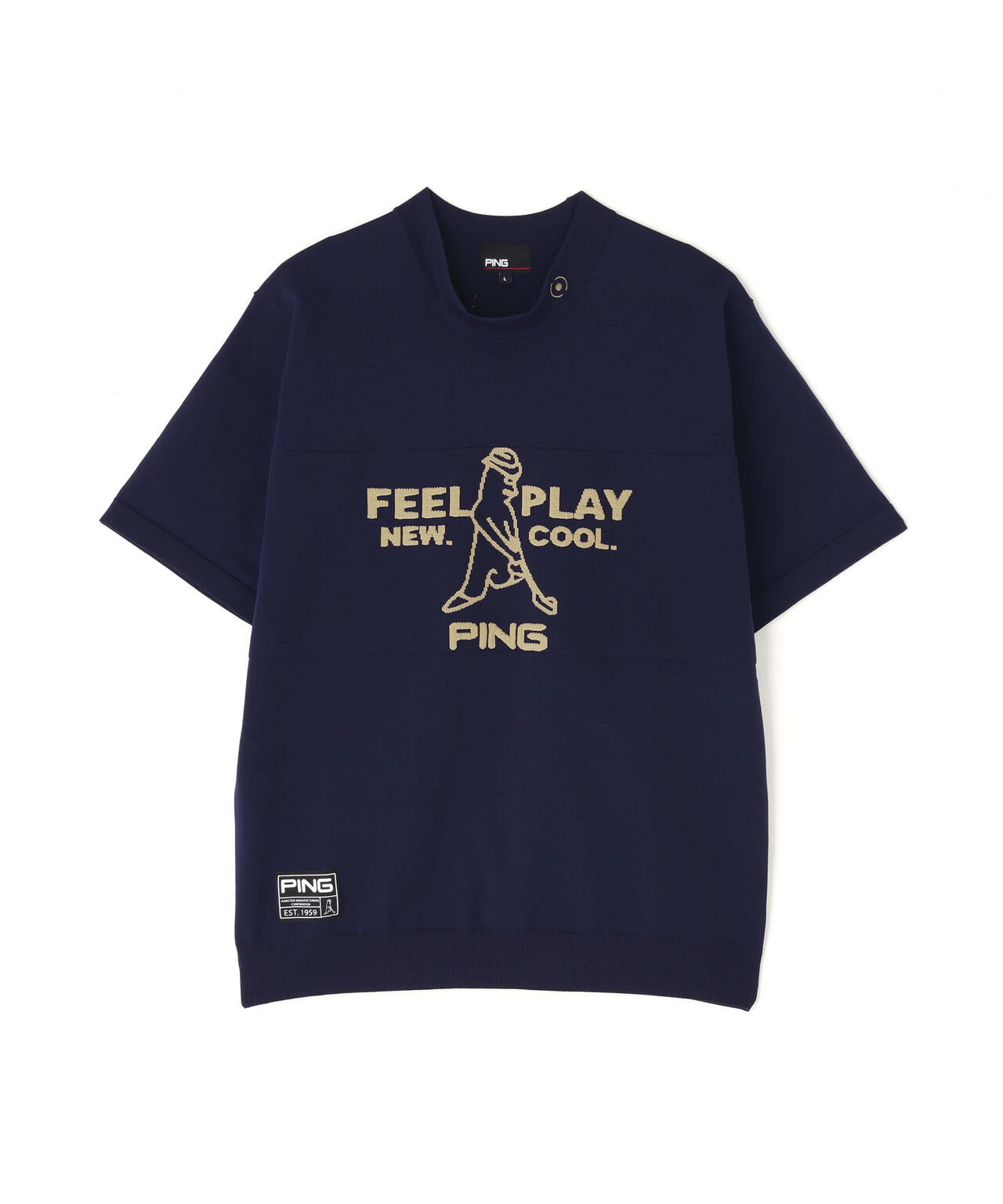 【PING APPAREL】Mr.PING 半袖ハイネックニットプルオーバー ＜GOLD＞ (MENS)