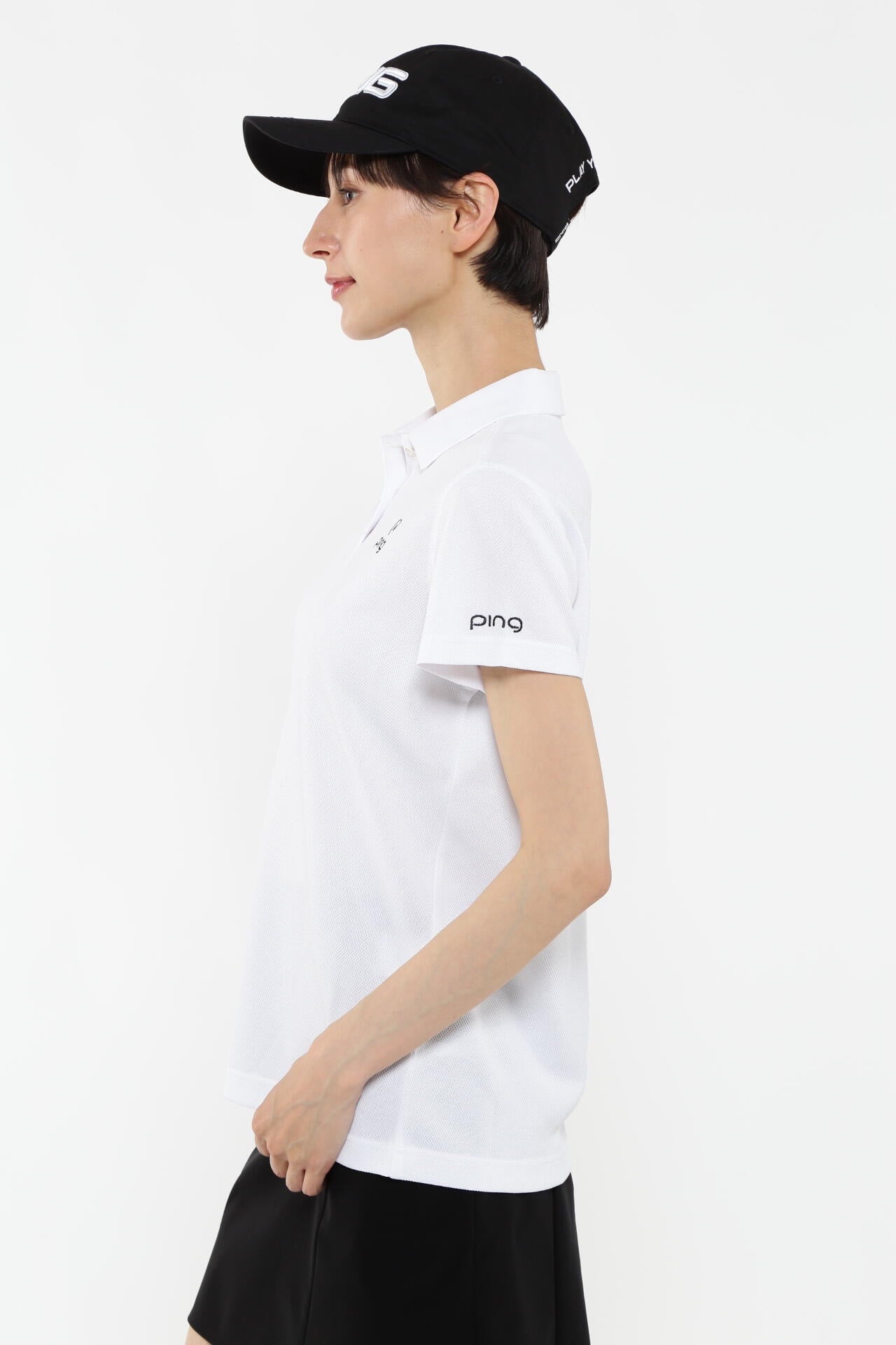 【PING APPAREL】オニカノコストレッチジャカード半袖ポロシャツ ＜PRODUCT ADDITION＞ (LADIES)
