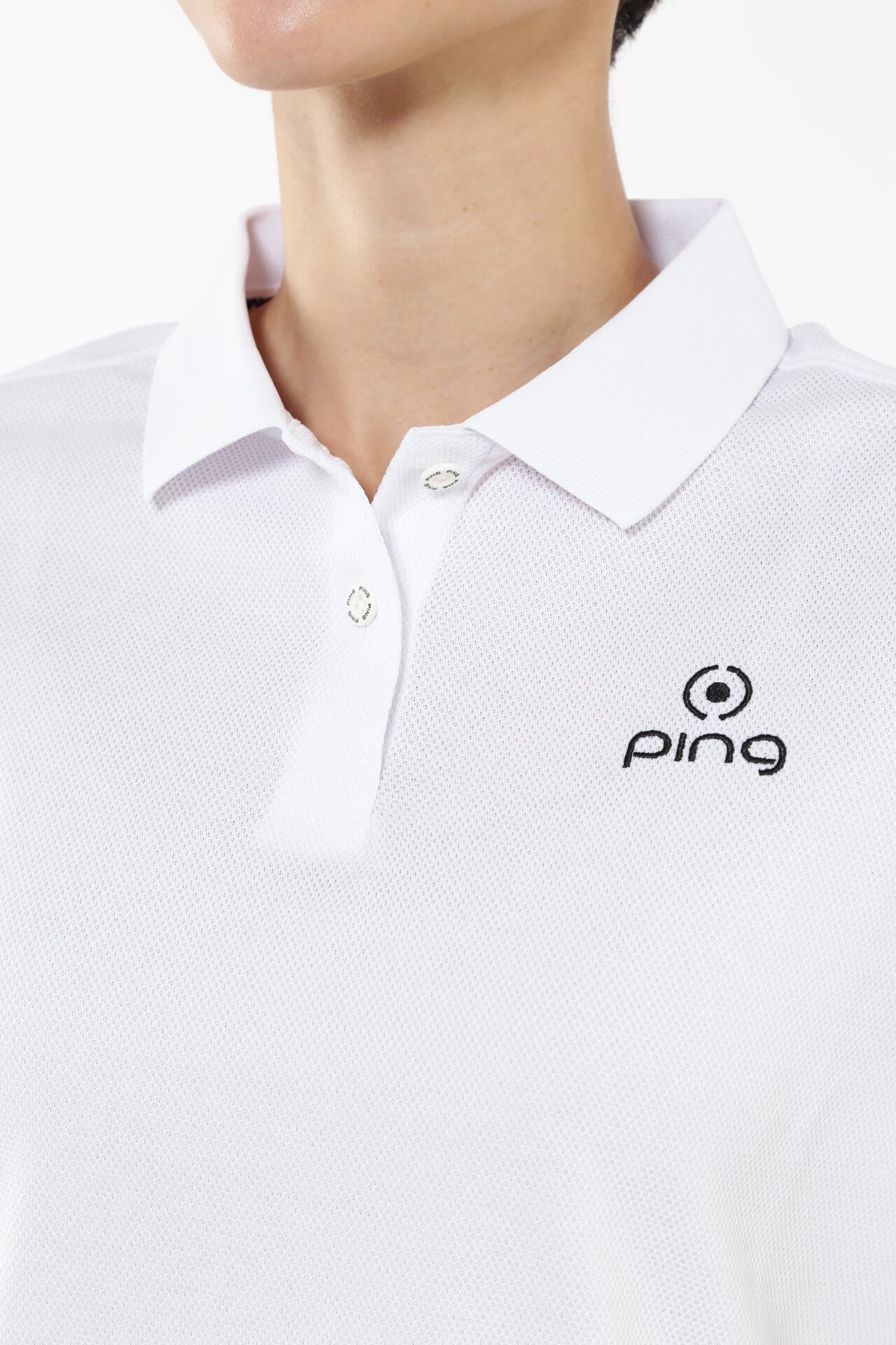 【PING APPAREL】オニカノコストレッチジャカード半袖ポロシャツ ＜PRODUCT ADDITION＞ (LADIES)