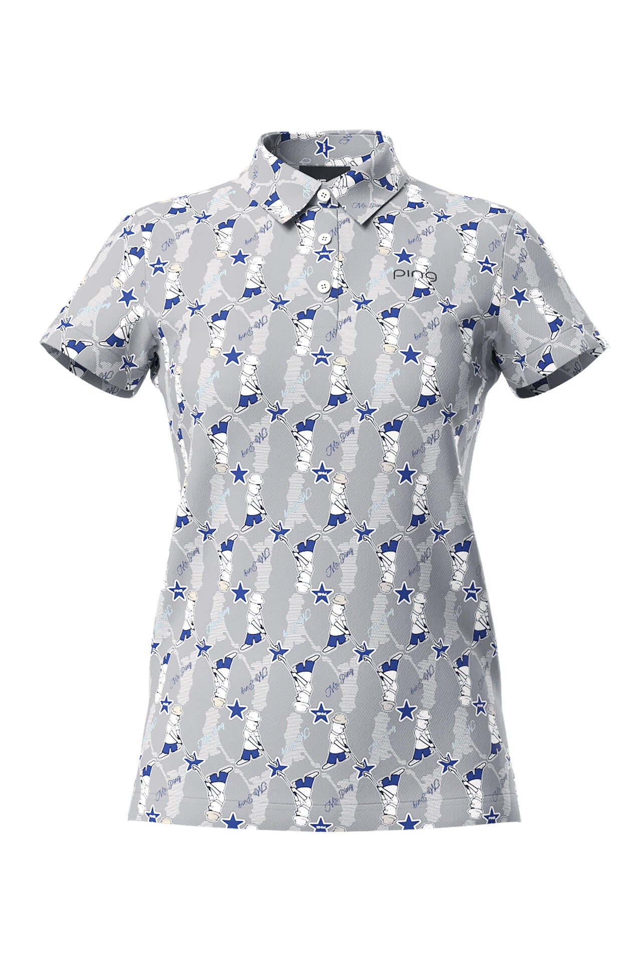 【PING APPAREL】Mr.PING総柄プリント半袖ポロシャツ ＜NATIVE＞ (LADIES)