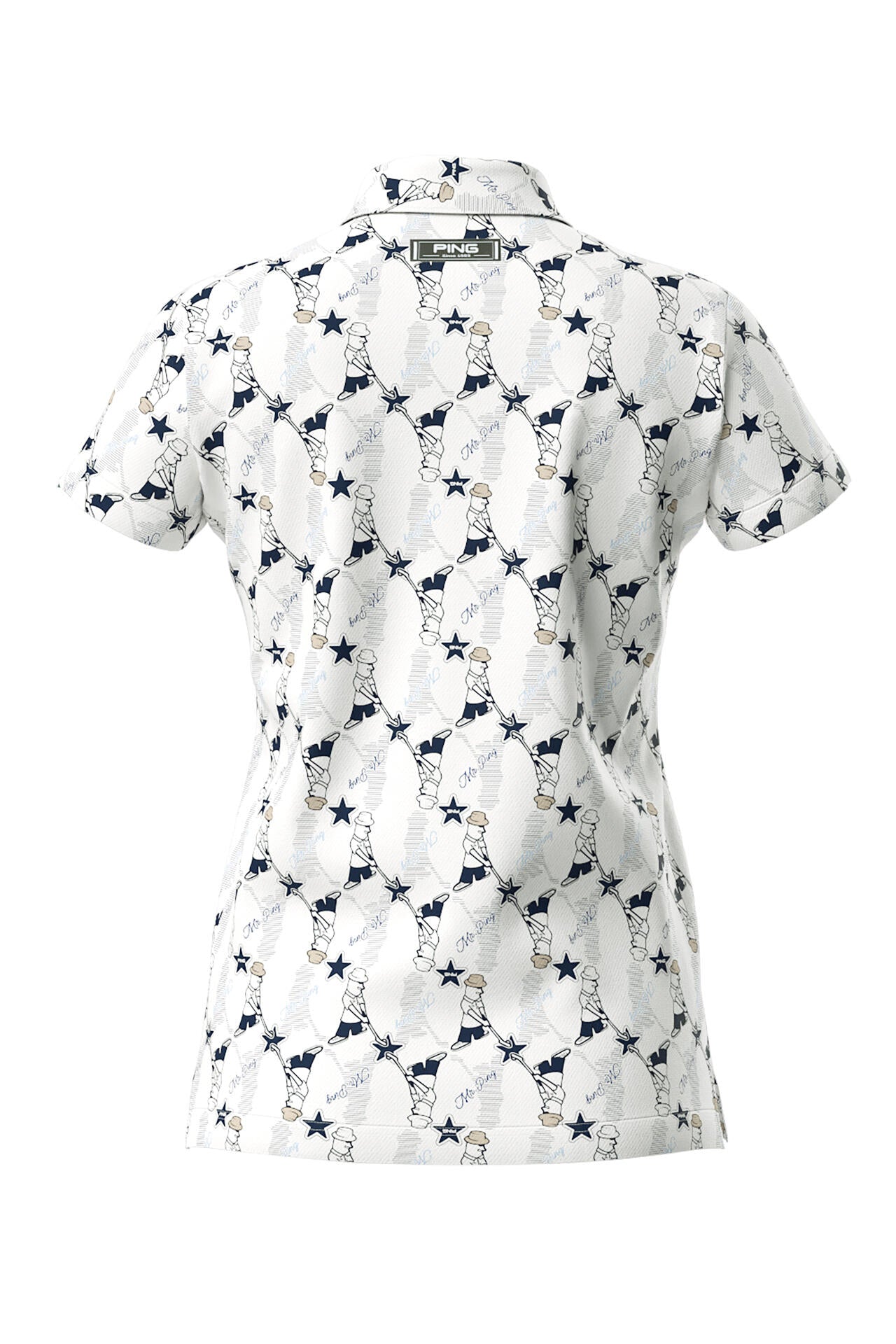 【PING APPAREL】Mr.PING総柄プリント半袖ポロシャツ ＜NATIVE＞ (LADIES)