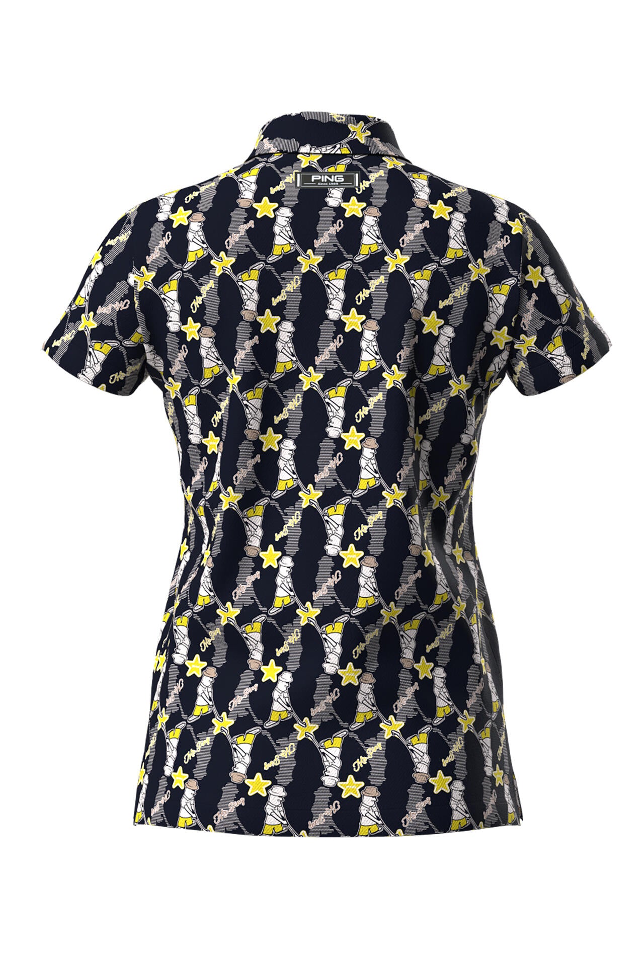 【PING APPAREL】Mr.PING総柄プリント半袖ポロシャツ ＜NATIVE＞ (LADIES)