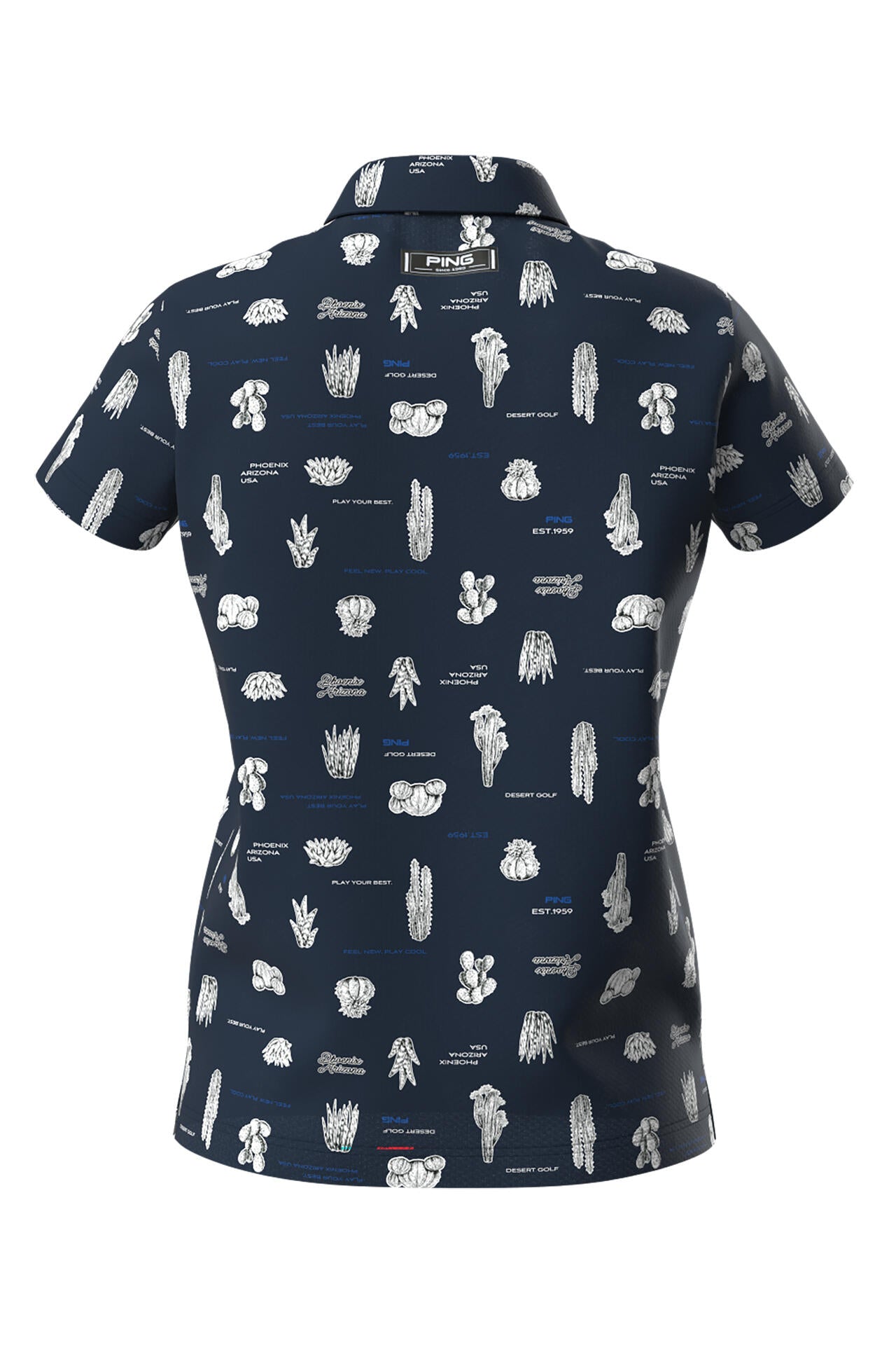 【PING APPAREL】サボテン柄 クイックドライ半袖ポロシャツ ＜NATIVE＞ (LADIES)
