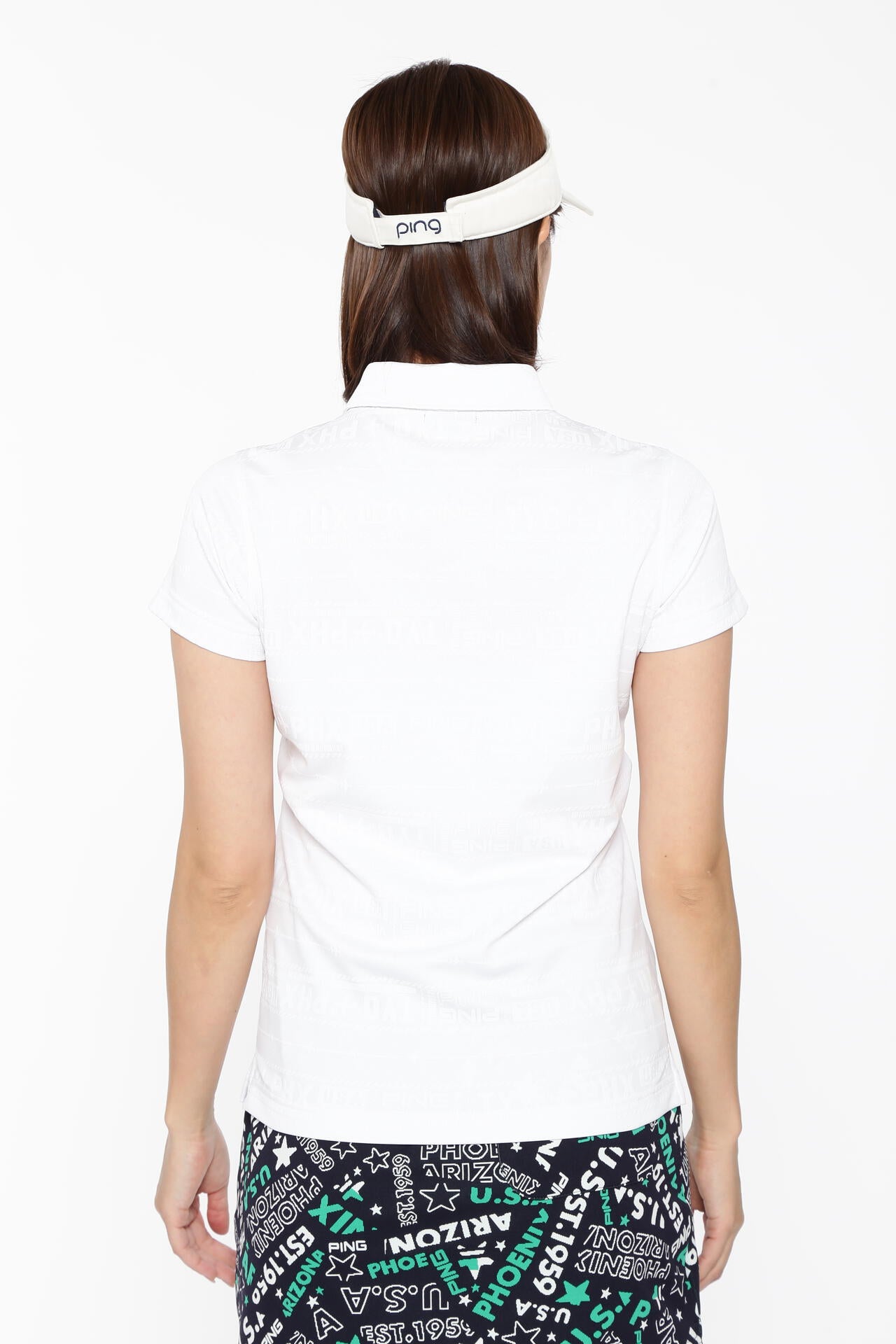 【PING APPAREL】チケット柄ジャガード半袖ポロシャツ ＜LADIES LINE＞＜NATIVE＞ (LADIES)