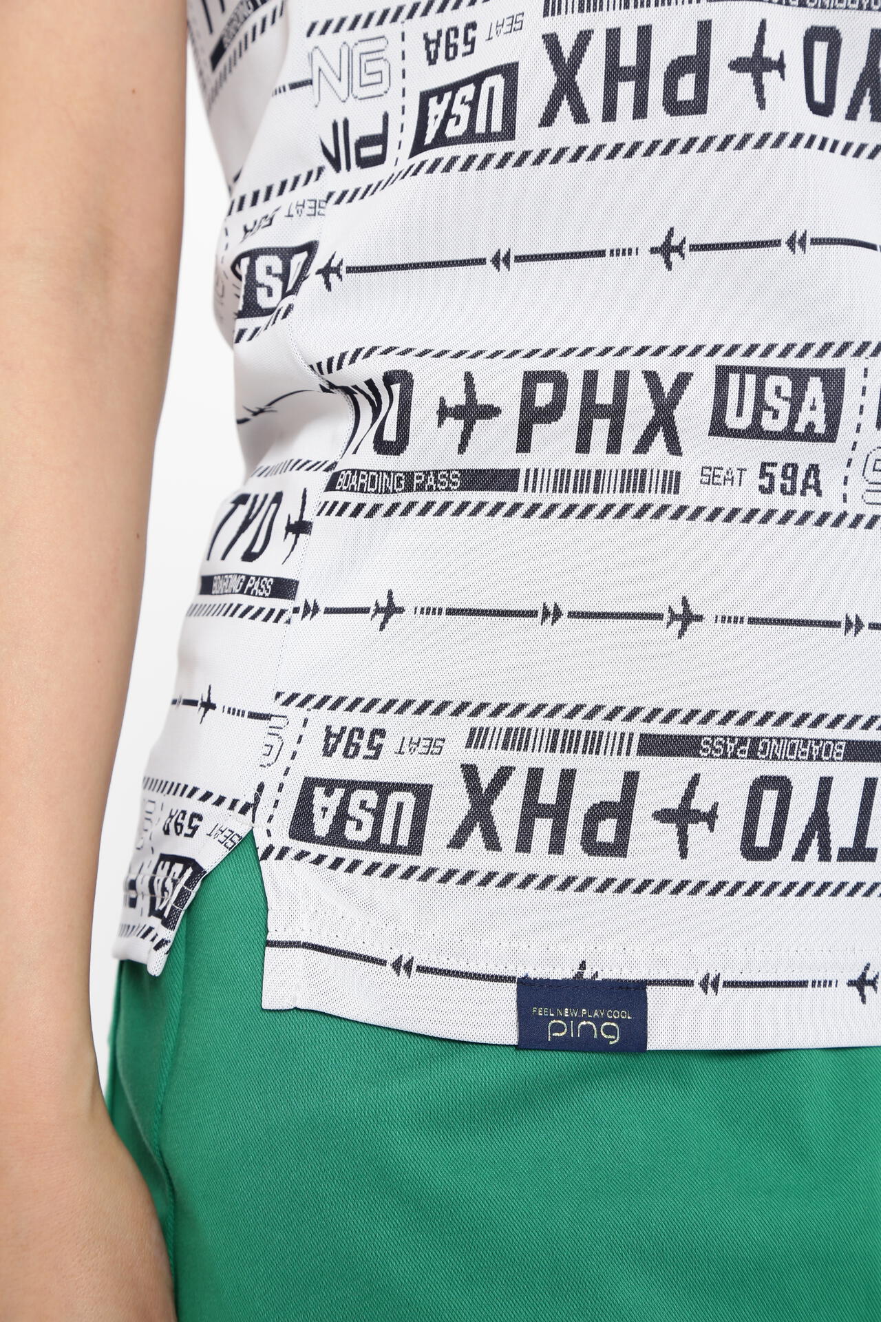 【PING APPAREL】チケット柄ジャガード半袖ポロシャツ ＜LADIES LINE＞＜NATIVE＞ (LADIES)