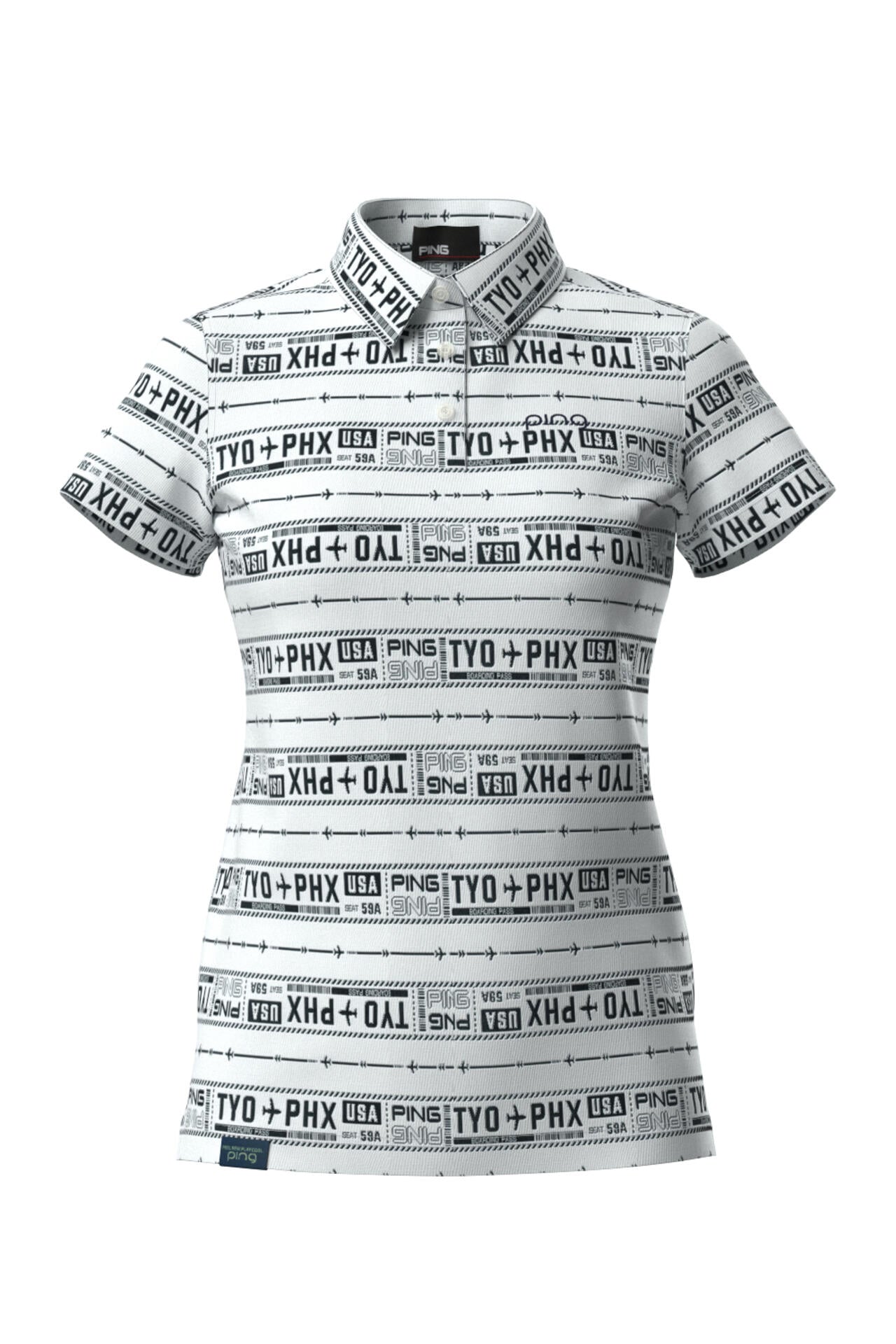 【PING APPAREL】チケット柄ジャガード半袖ポロシャツ ＜LADIES LINE＞＜NATIVE＞ (LADIES)