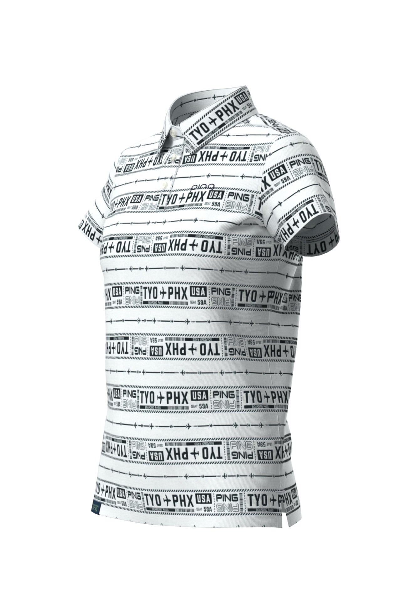 【PING APPAREL】チケット柄ジャガード半袖ポロシャツ ＜LADIES LINE＞＜NATIVE＞ (LADIES)