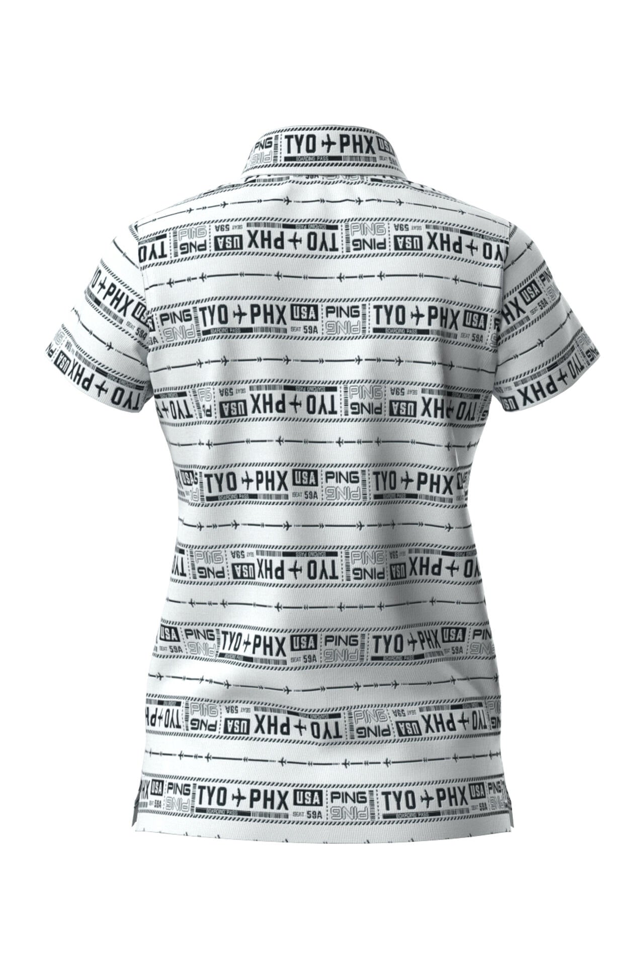 【PING APPAREL】チケット柄ジャガード半袖ポロシャツ ＜LADIES LINE＞＜NATIVE＞ (LADIES)