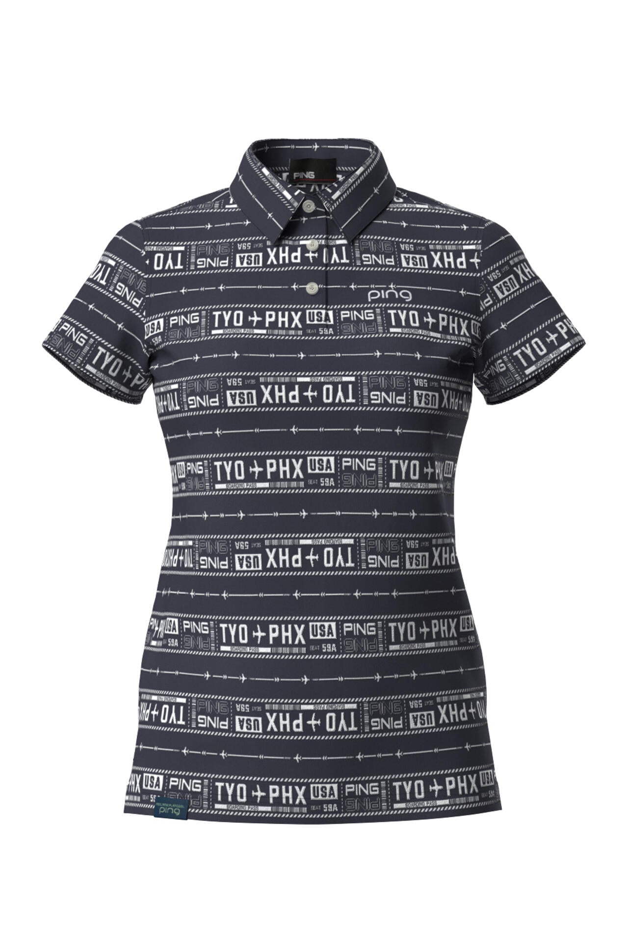 【PING APPAREL】チケット柄ジャガード半袖ポロシャツ ＜LADIES LINE＞＜NATIVE＞ (LADIES)
