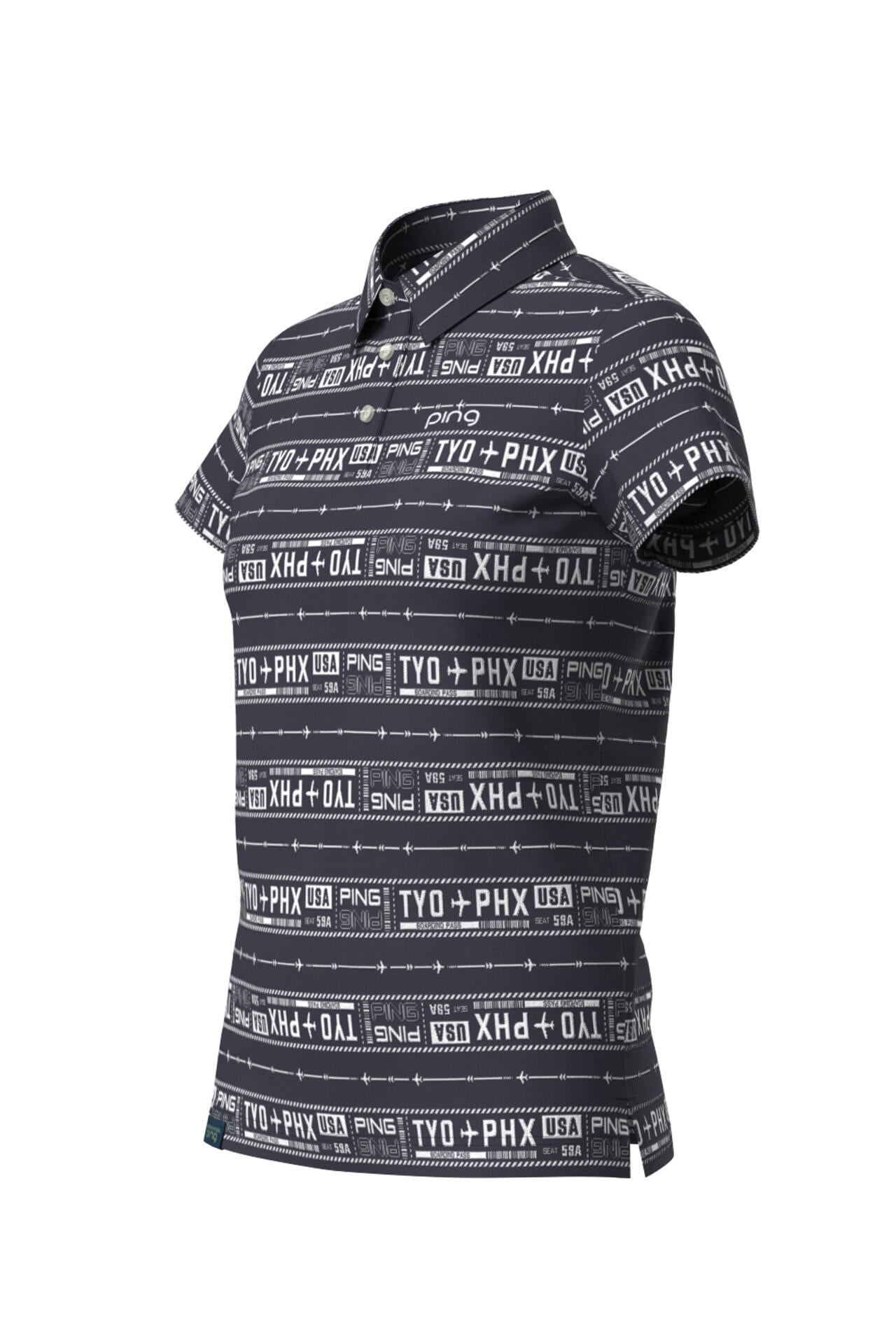 【PING APPAREL】チケット柄ジャガード半袖ポロシャツ ＜LADIES LINE＞＜NATIVE＞ (LADIES)