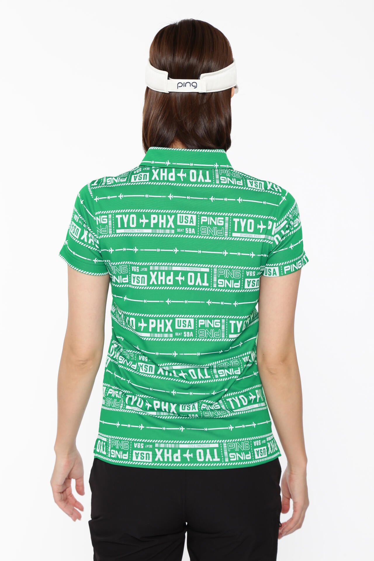 【PING APPAREL】チケット柄ジャガード半袖ポロシャツ ＜LADIES LINE＞＜NATIVE＞ (LADIES)