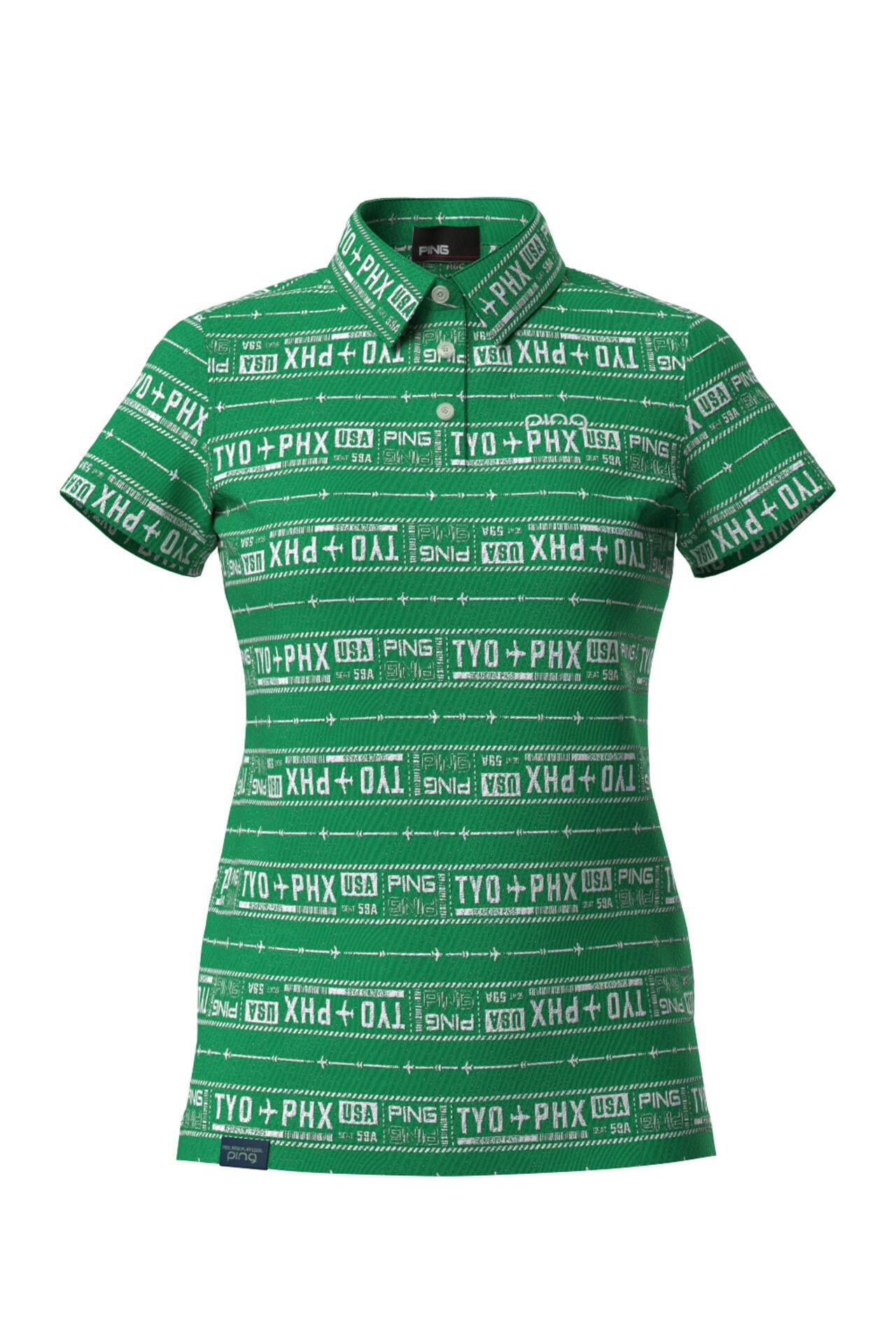 【PING APPAREL】チケット柄ジャガード半袖ポロシャツ ＜LADIES LINE＞＜NATIVE＞ (LADIES)